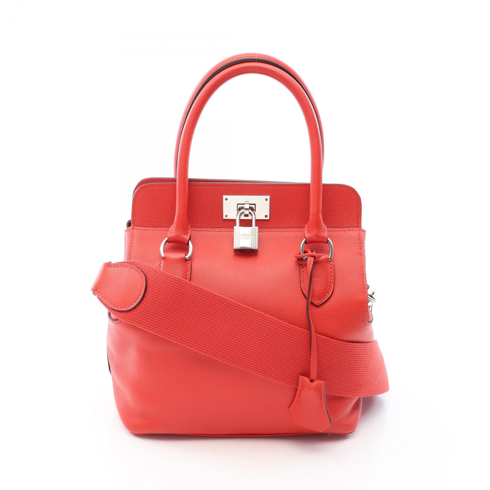 ≪10%OFFクーポン 7/19 20時～7/26 9:59≫エルメス HERMES ツールボックス20 ルージュピヴォワンヌ 2WAY ハンドバッグ バッグ レザー ヴォーエヴァーカラー レディース レッド系 【中古】｜Mike Museum