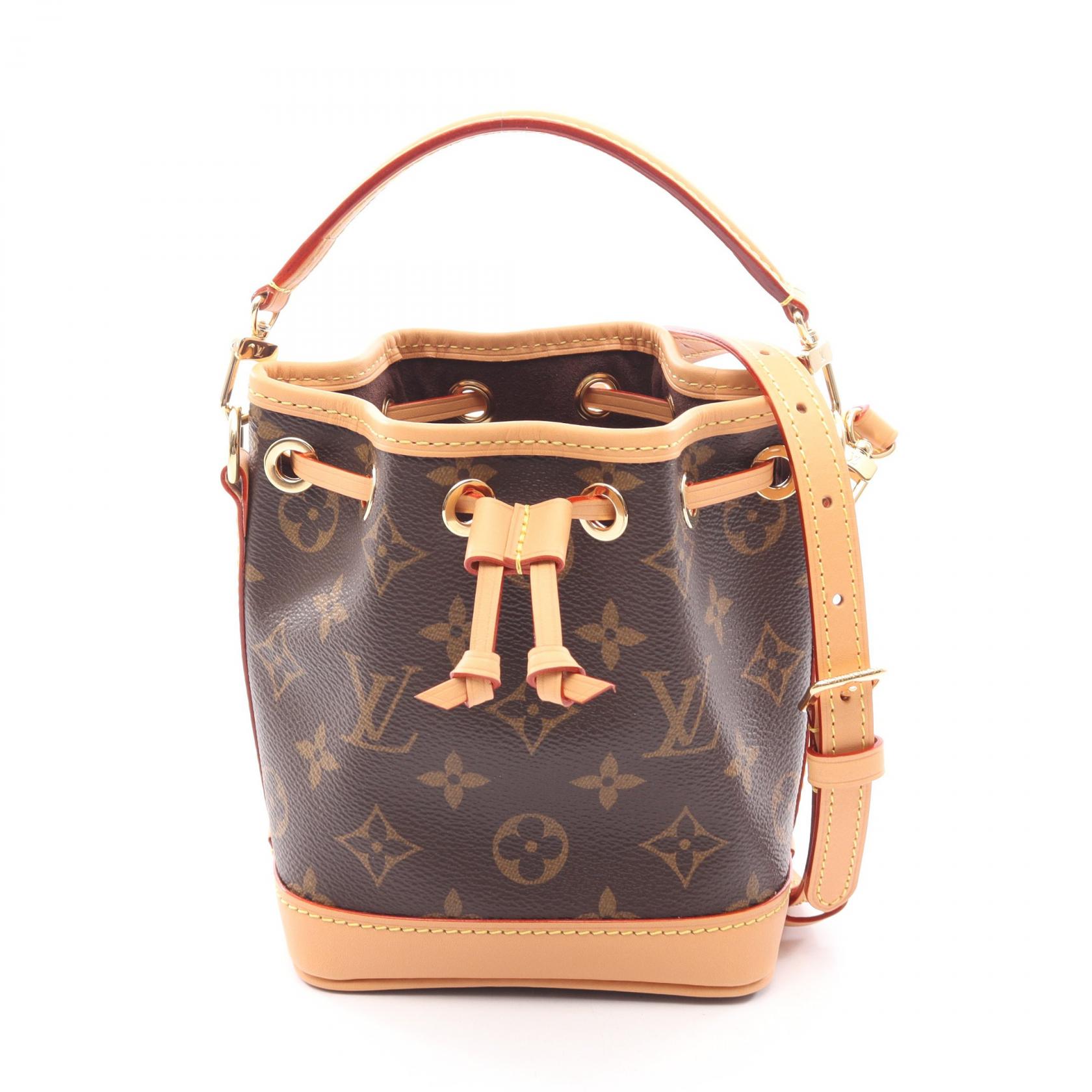 ≪10%OFFクーポン 7/19 20時～7/26 9:59≫ルイ・ヴィトン LOUIS VUITTON ナノ ノエ モノグラム 2WAY ハンドバッグ バッグ PVCコーティングキャンバス レザー モノグラム レディース ブラウン系 M81266 【中古】｜Mike Museum