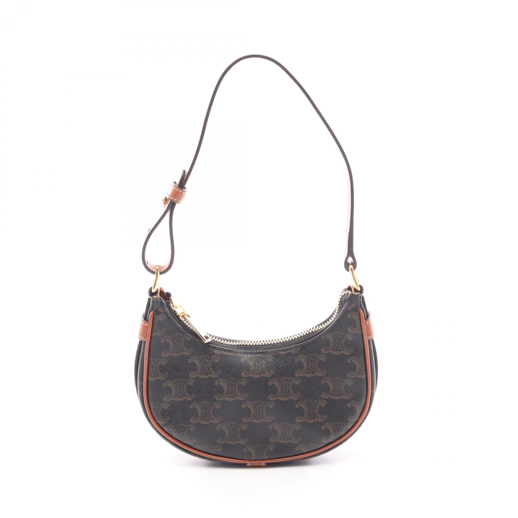 ≪10%OFFクーポン 7/19 20時~7/26 9:59≫セリーヌ CELINE AVA ミニ アヴァ トリオンフ ハンドバッグ バッグ PVCコーティングキャンバス レザー レディース ブラック系 / ブラウン系 10I602DS1.04LU 【中古】|Mike Museum