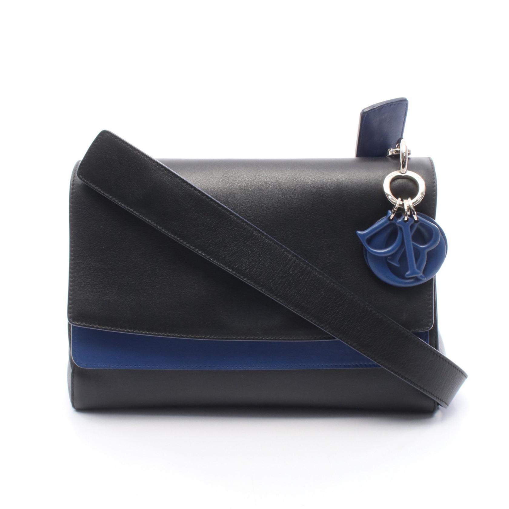 ≪15%OFFクーポン 7/19 20時～7/26 9:59≫ディオール Dior BE DIOR ビー ディオール ショルダーバッグ バッグ ラムスキン（羊革） レディース ブラック系 / ブルー系 【中古】｜Mike Museum