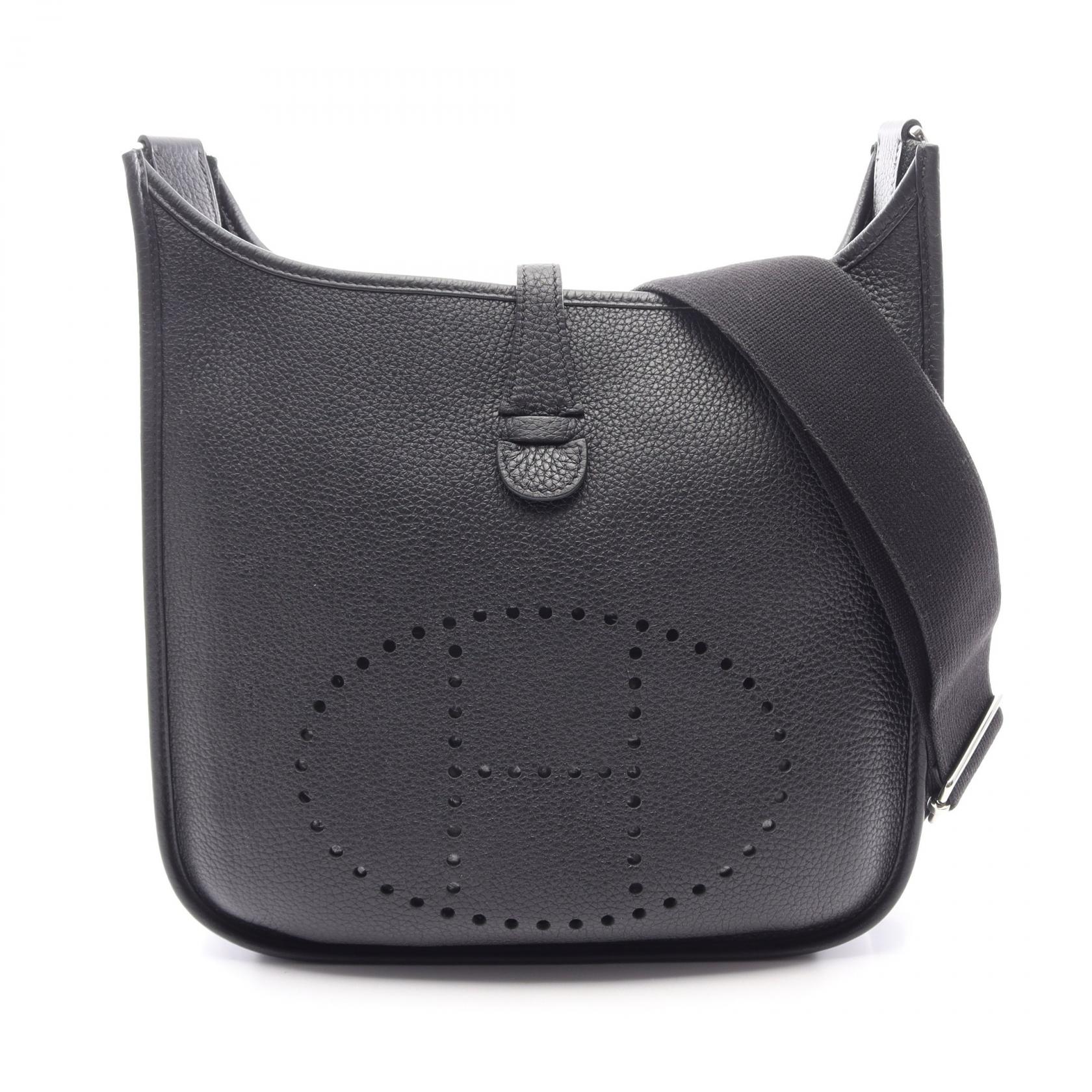 ≪10%OFFクーポン 7/19 20時～7/26 9:59≫エルメス HERMES エヴリン 3 トロワ PM ショルダーバッグ バッグ レザー トリヨンクレマンス トリヨンクレマンス レディース ブラック系 【中古】｜Mike Museum