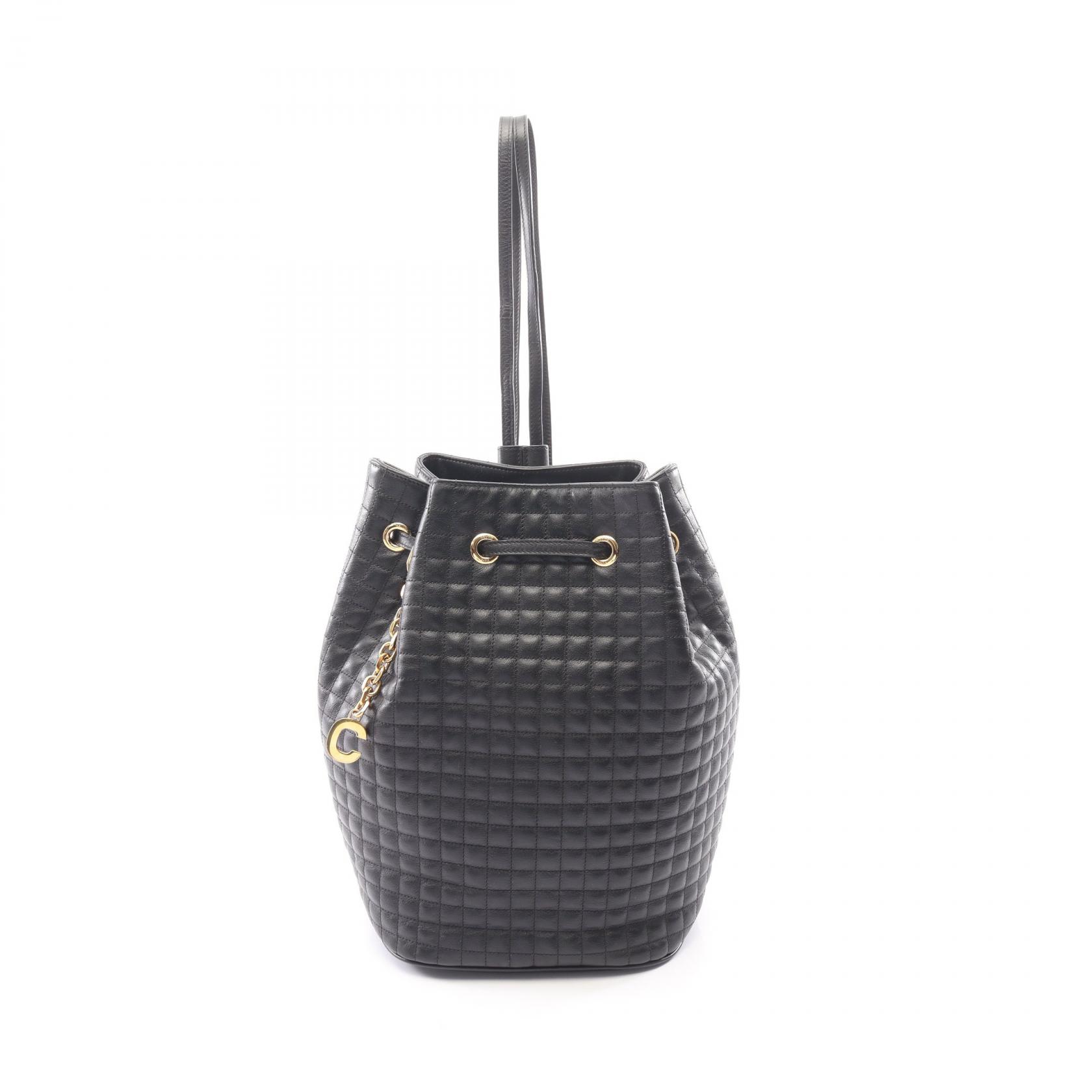 ≪15%OFFクーポン 7/19 20時~7/26 9:59≫セリーヌ CELINE Cチャーム スモール リュックサック バックパック バッグ レザー レディース ブラック系 188373BFI-38NO 【中古】|Mike Museum