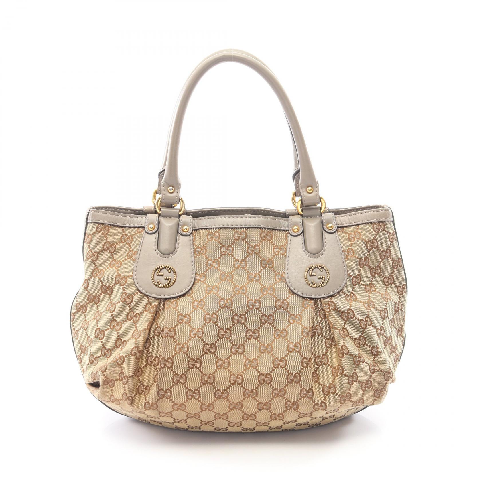 【P5倍×5%クーポン|7/29 20時~8/2 23:59】グッチ GUCCI スカーレット GGキャンバス トートバッグ バッグ キャンバス レザー レディース ベージュ系 / グレー系 269953 【中古】|Mike Museum