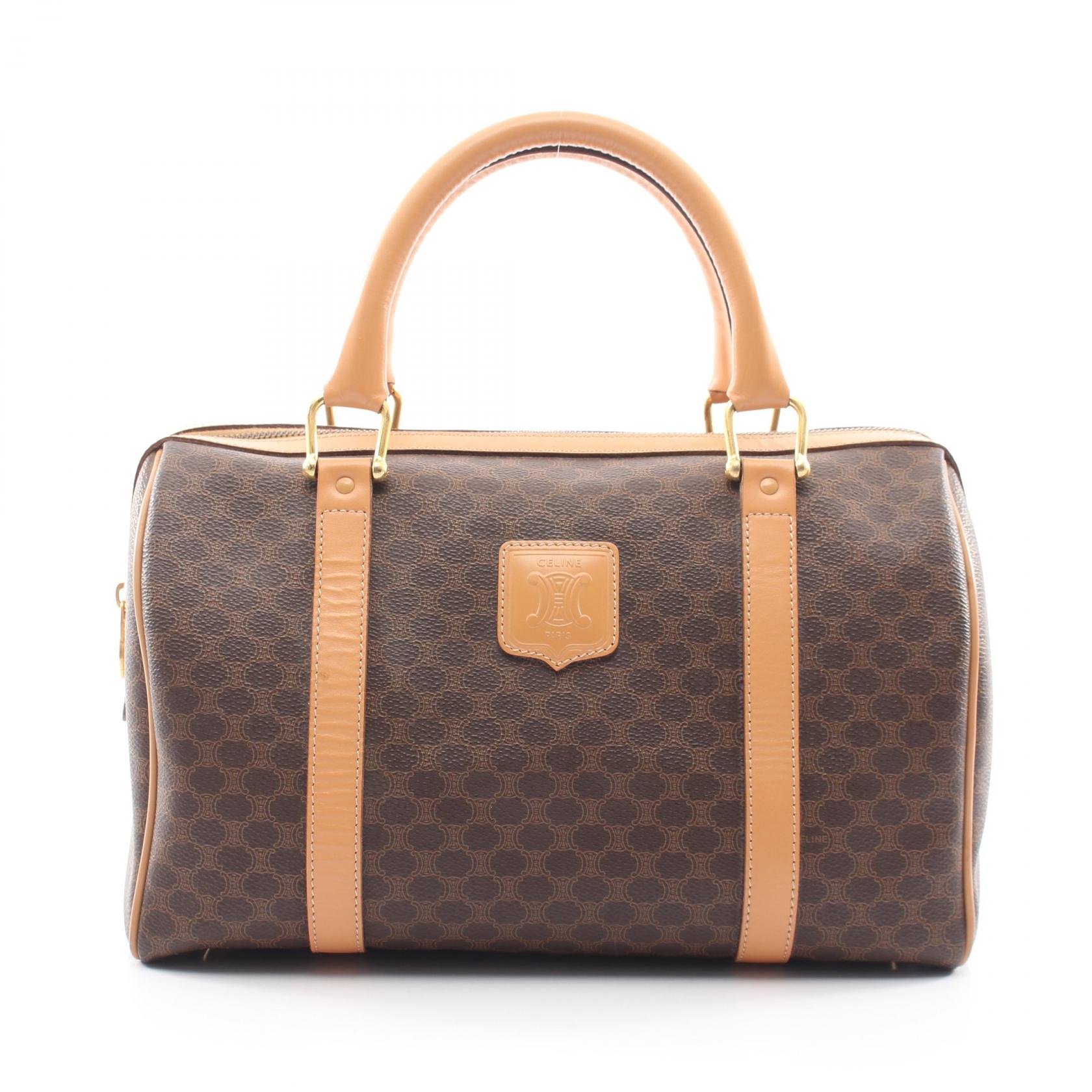 【P5倍&times;5%クーポン｜7/29 20時～8/2 23:59】セリーヌ CELINE マカダム ハンドバッグ バッグ PVCコーティングキャンバス レザー レディース ブラウン系 / ベージュ系 【中古】｜Mike Museum 52,800円