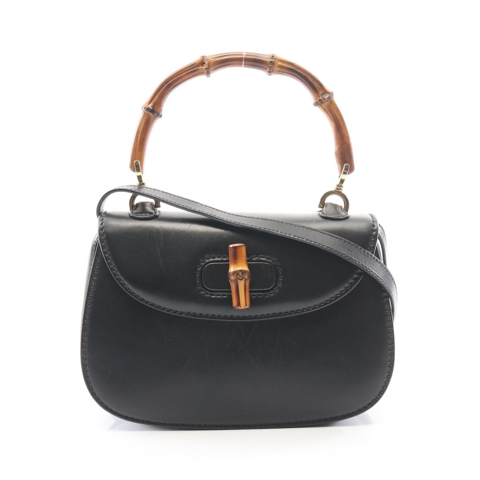 ≪10%OFFクーポン 7/19 20時~7/26 9:59≫グッチ GUCCI バンブー 2WAY ハンドバッグ バッグ レザー レディース ブラック系 000460188 【中古】|Mike Museum