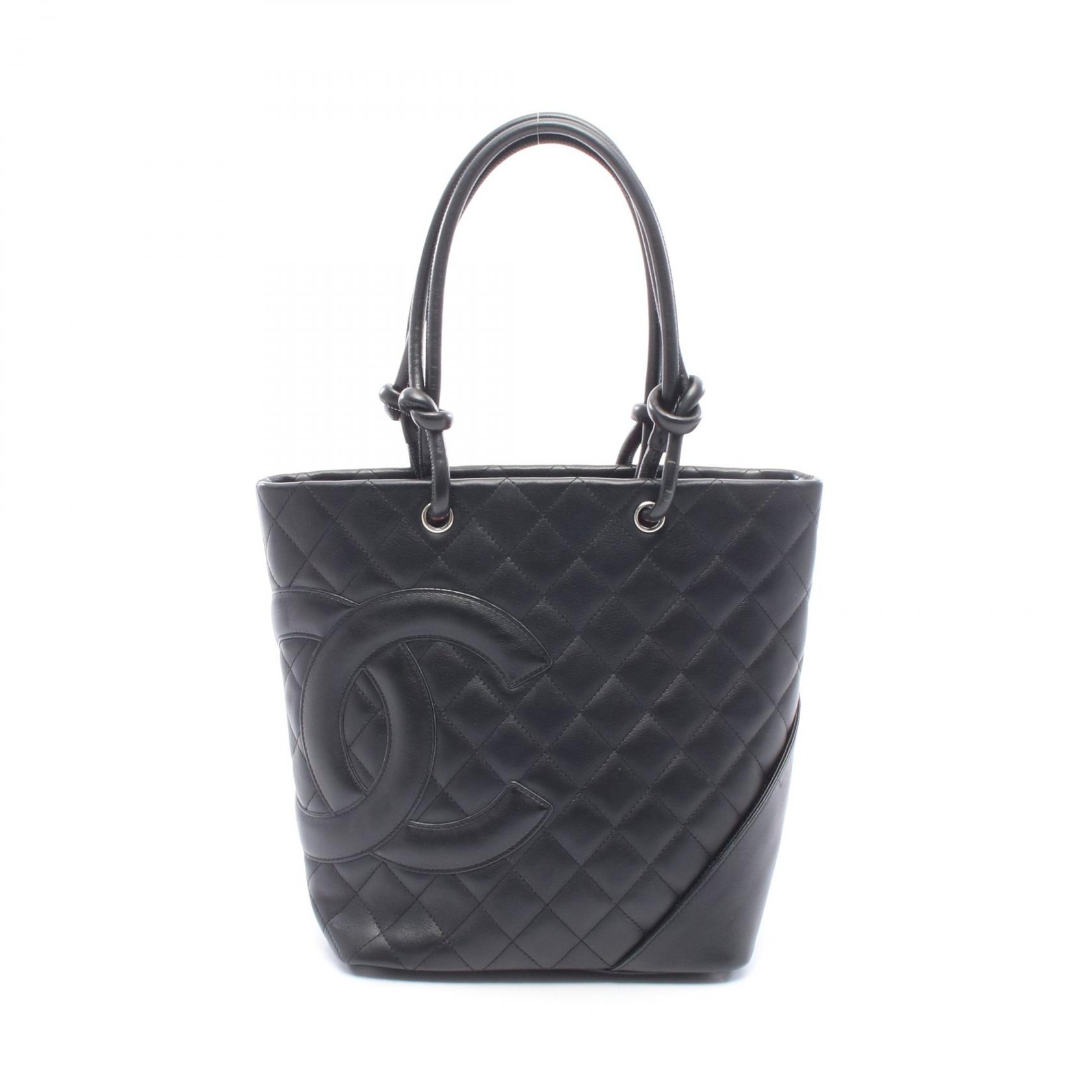 ≪10%OFFクーポン 7/19 20時～7/26 9:59≫シャネル CHANEL カンボンライン ミディアム トートバッグ バッグ ラムスキン（羊革） レディース ブラック系 A25167 【中古】｜Mike Museum
