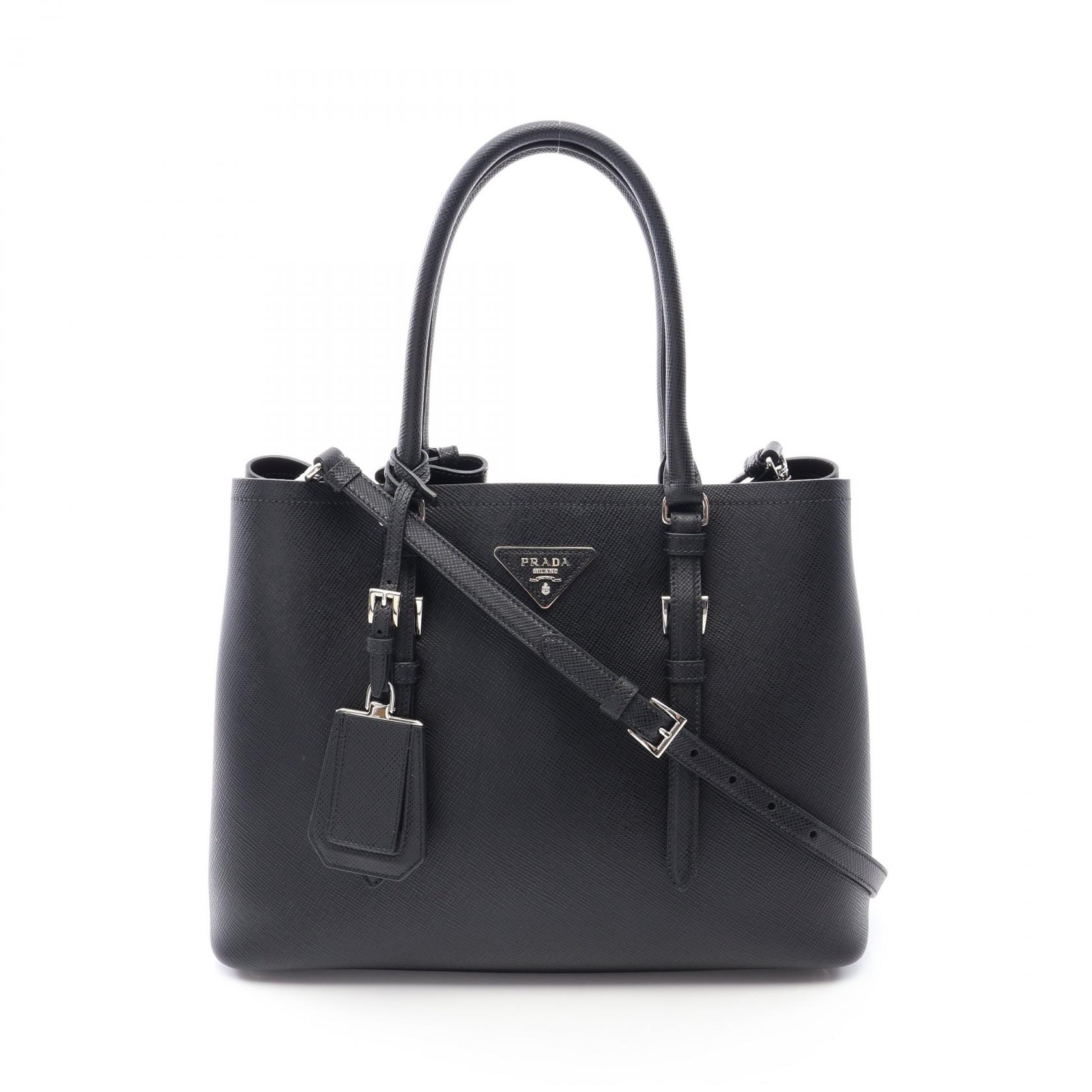 ≪10%OFFクーポン 7/19 20時～7/26 9:59≫プラダ PRADA SAFFIANO CUIR 2WAY トートバッグ バッグ サフィァーノレザー レディース ブラック系 BN2838 【中古】｜Mike Museum