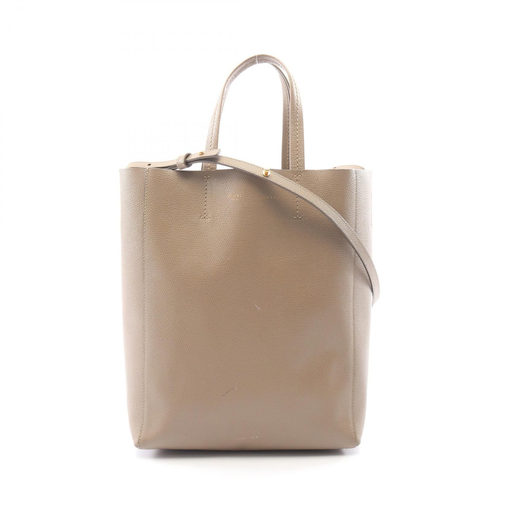 ≪10%OFFクーポン 7/19 20時~7/26 9:59≫セリーヌ CELINE バーティカル スモール カバ 2WAY トートバッグ バッグ レザー レディース グレー系 176183 【中古】|Mike Museum