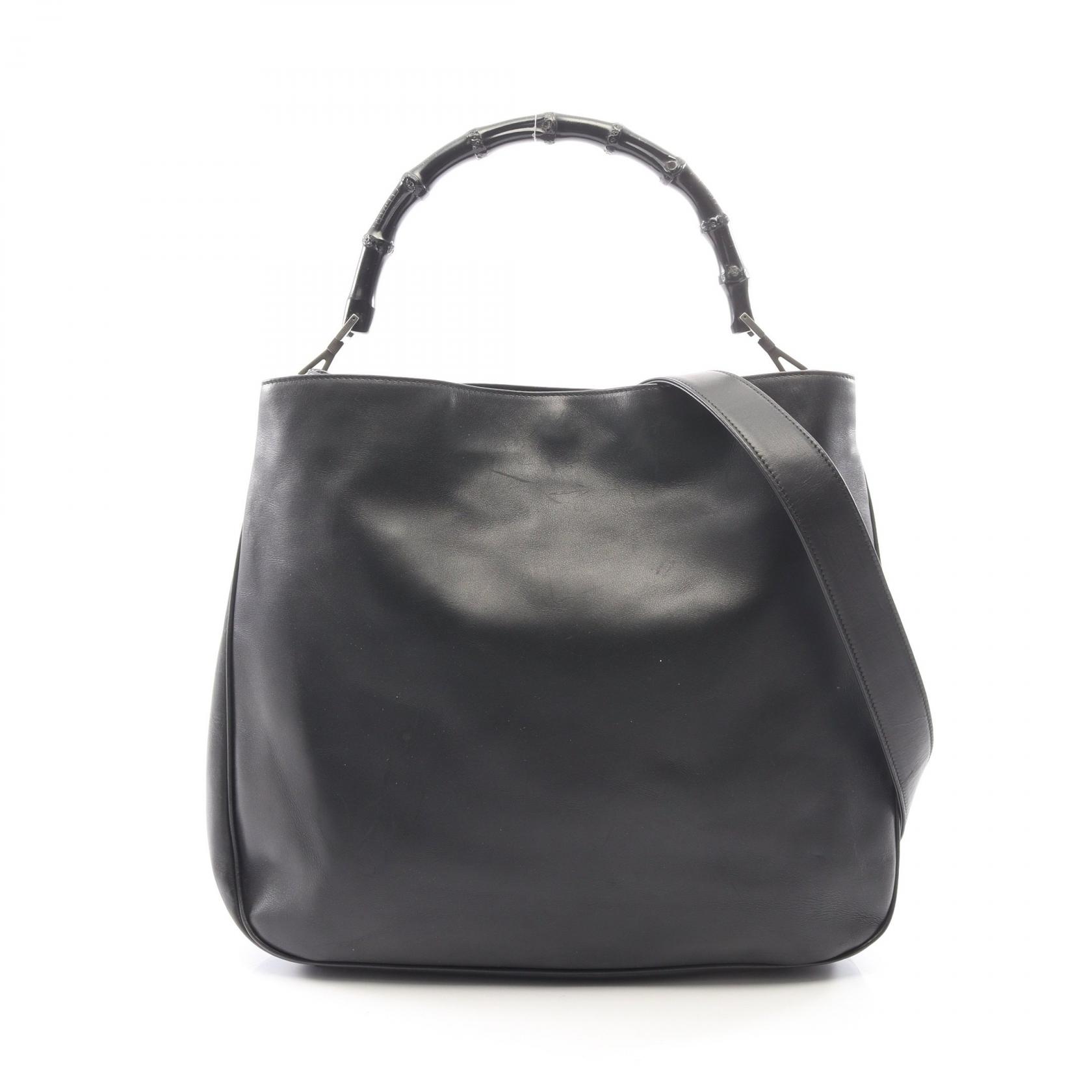 ≪10%OFFクーポン 7/19 20時~7/26 9:59≫グッチ GUCCI バンブー 2WAY ハンドバッグ バッグ レザー レディース ブラック系 001 1577 【中古】|Mike Museum