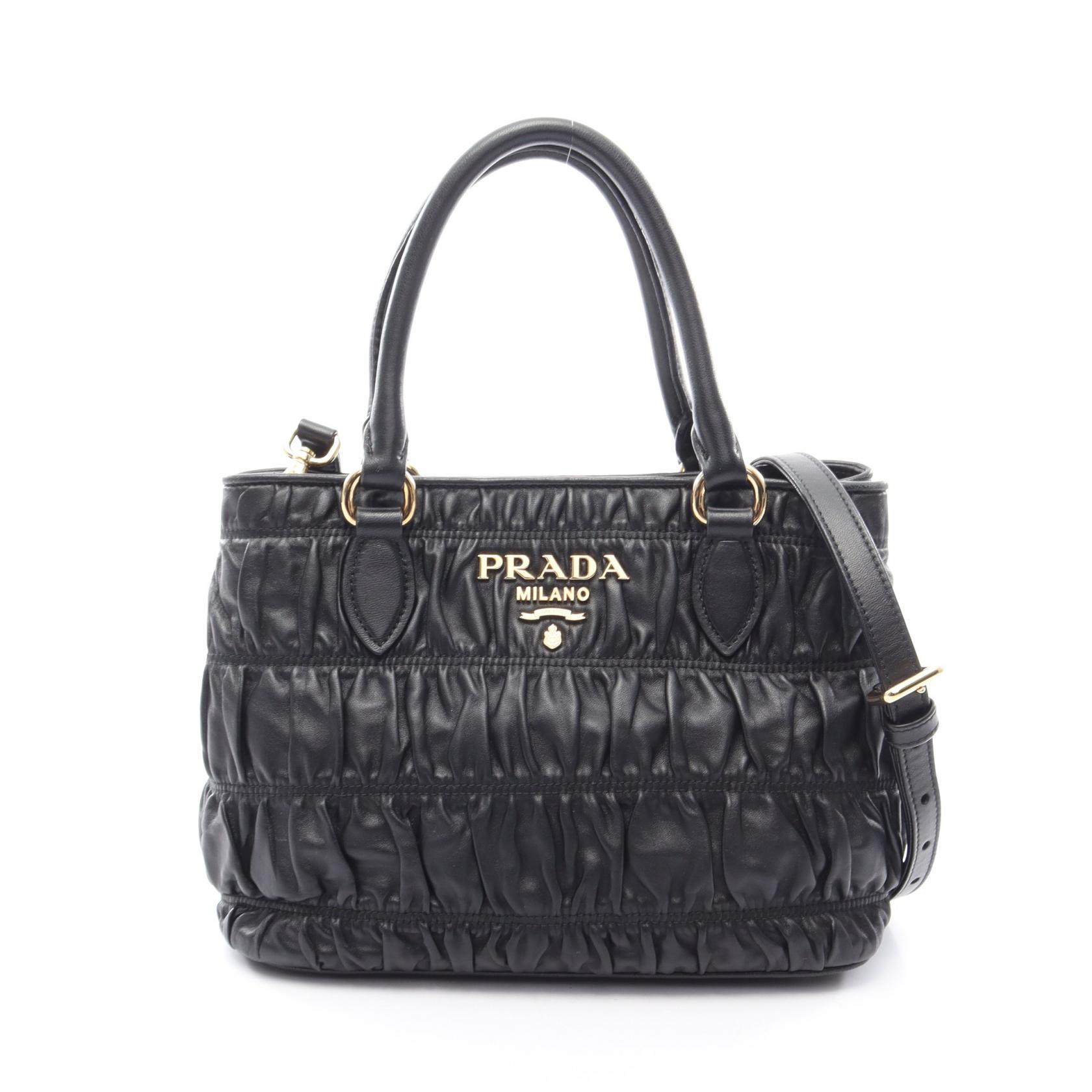 ≪10%OFFクーポン 7/19 20時~7/26 9:59≫プラダ PRADA TESSUTO + SOFT CA 2WAY ハンドバッグ バッグ レザー レディース ブラック系 1BA172 【中古】|Mike Museum