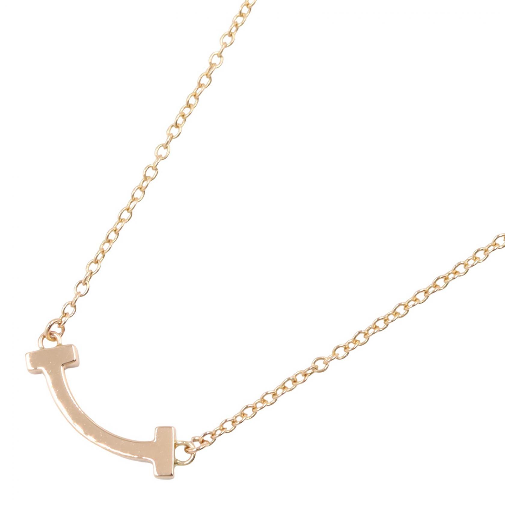≪10%OFFクーポン 7/19 20時～7/26 9:59≫ティファニー TIFFANY＆CO Tスマイル ミニ ネックレス ネックレス ジュエリー K18PG（ピンクゴールド） レディース ゴールド系 【中古】｜Mike Museum