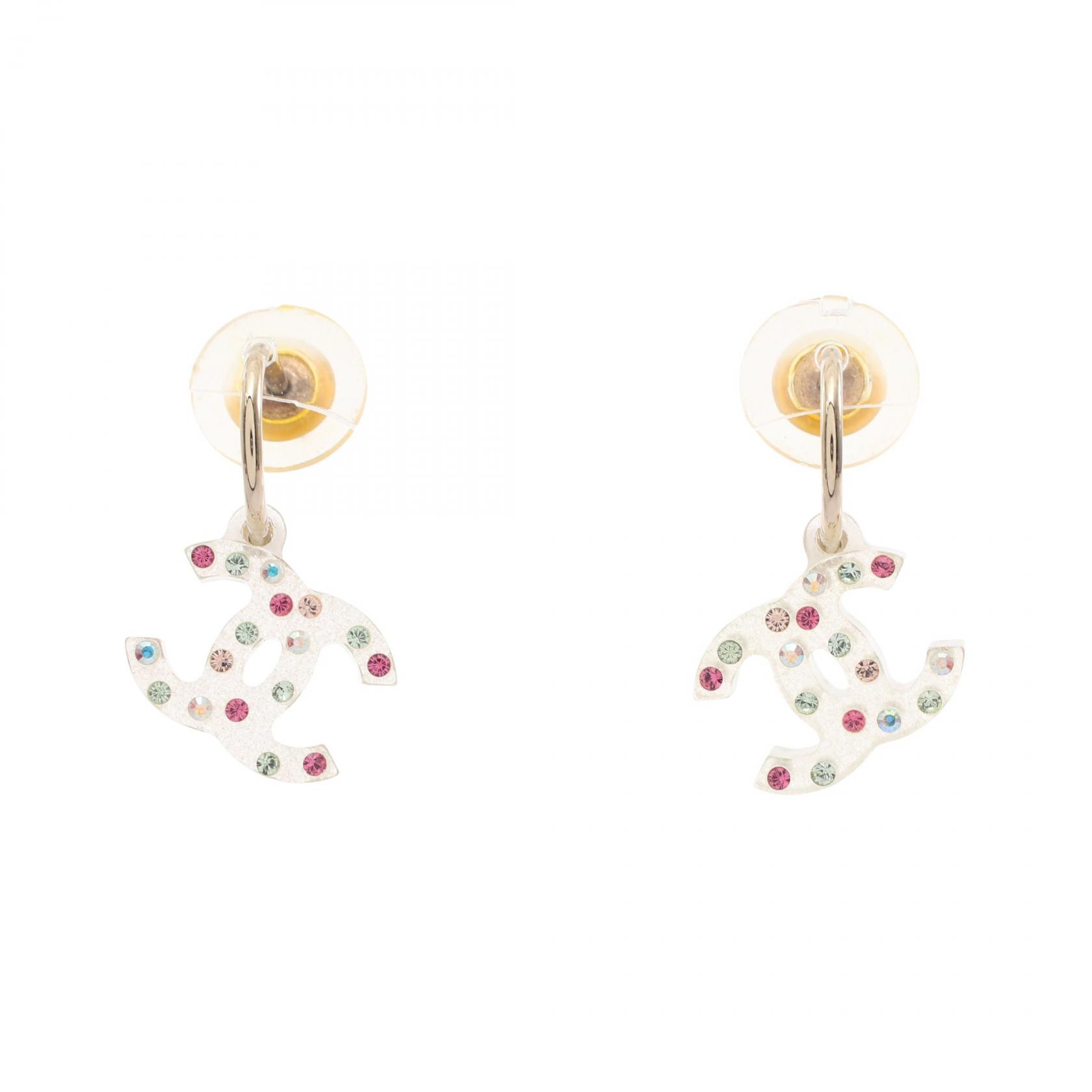 ≪10%OFFクーポン 7/19 20時～7/26 9:59≫シャネル CHANEL 04A ココマーク ピアス ジュエリー GP（ゴールドメッキ） プラスチック レディース クリア系 / マルチカラー 【中古】｜Mike Museum