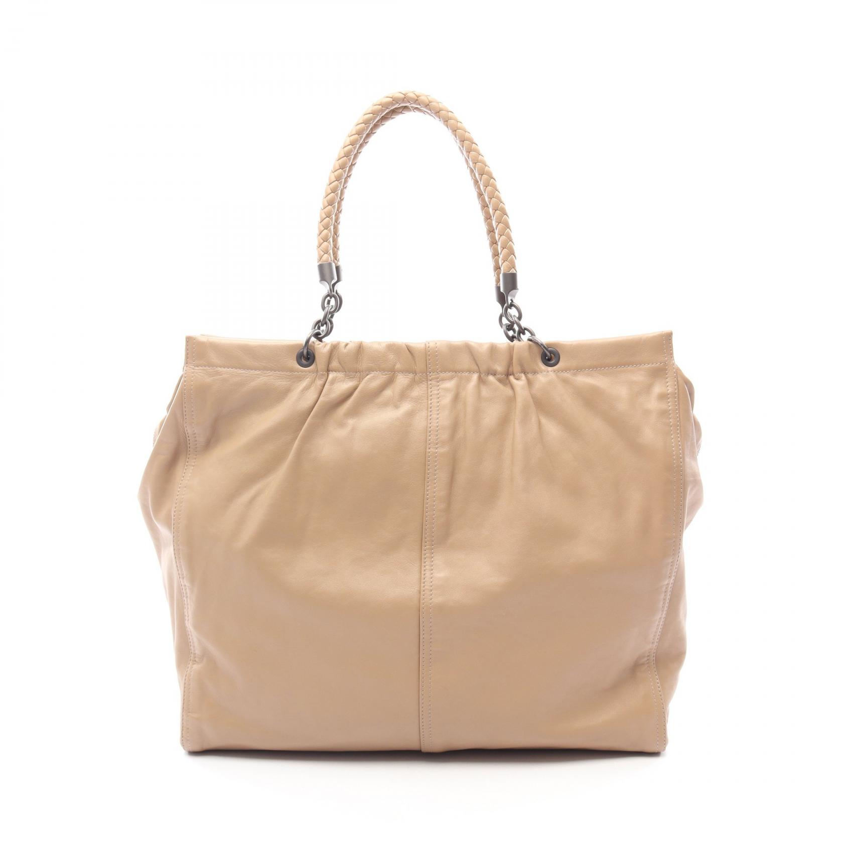≪10%OFFクーポン 7/19 20時～7/26 9:59≫ボッテガヴェネタ BOTTEGA VENETA イントレチャート トートバッグ バッグ レザー レディース ベージュ系 【中古】｜Mike Museum