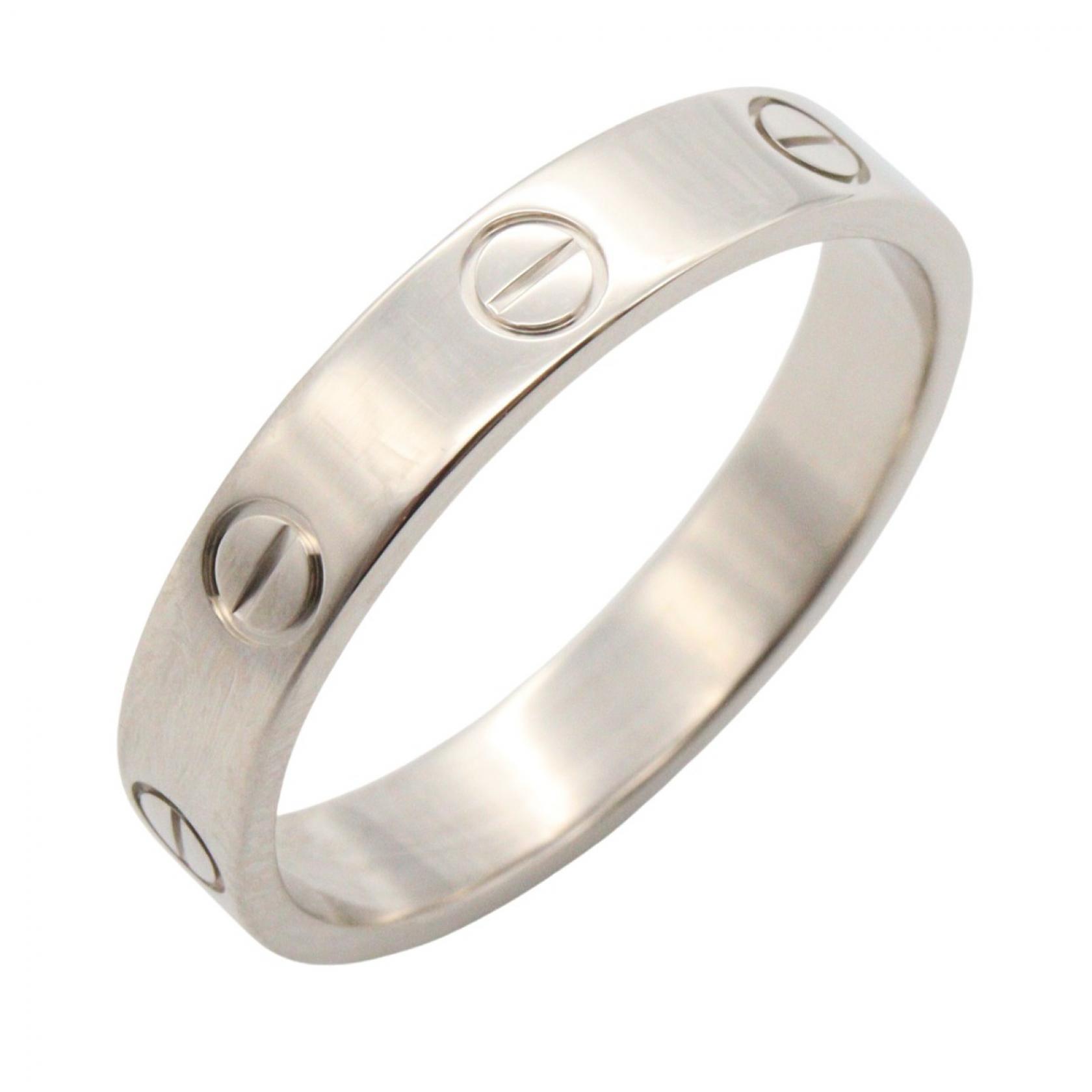 ≪10%OFFクーポン 7/19 20時～7/26 9:59≫カルティエ CARTIER ミニラブリング リング・指輪 ジュエリー K18WG（ホワイトゴールド） メンズ レディース シルバー系 B4085100 【中古】｜Mike Museum