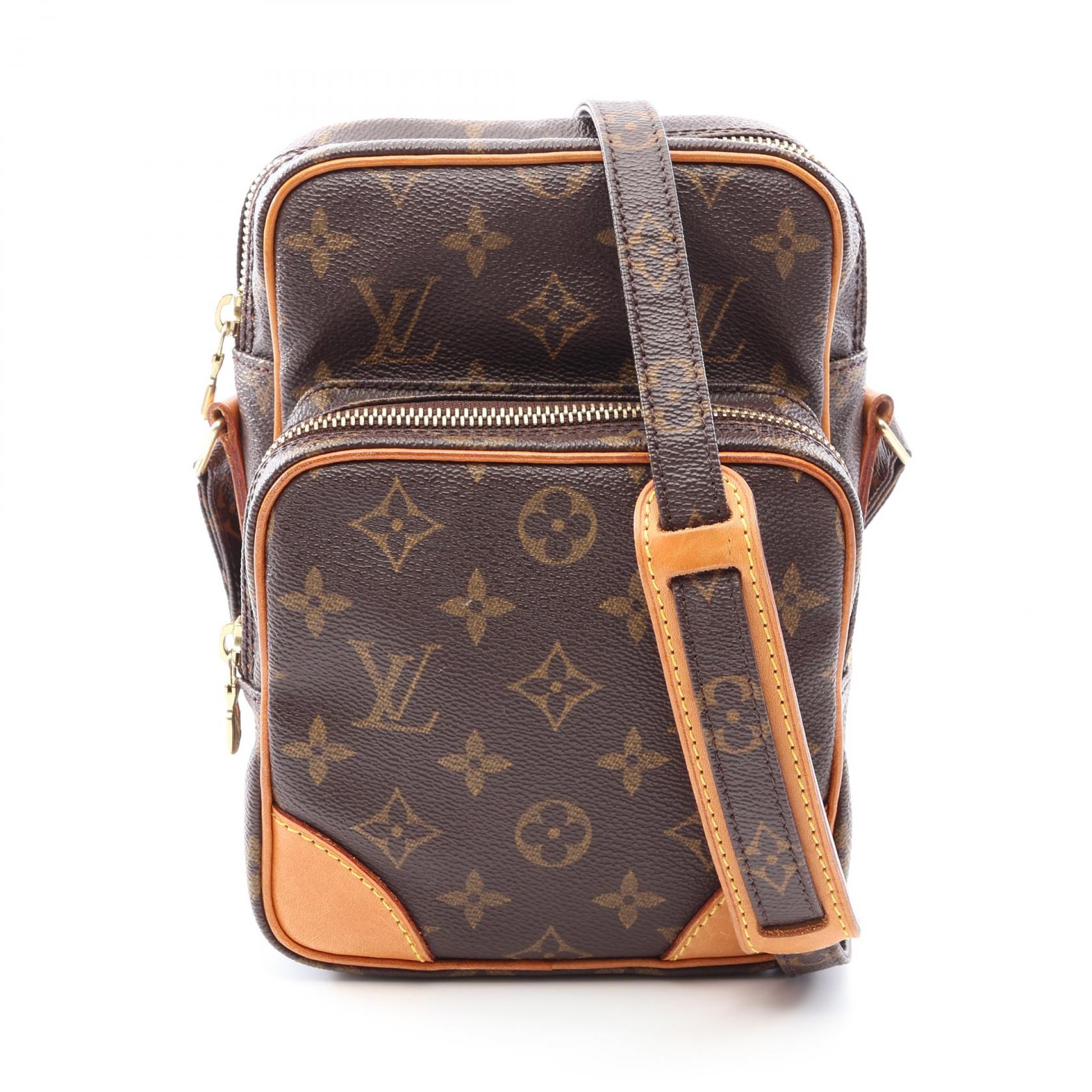 ≪10%OFFクーポン 7/19 20時~7/26 9:59≫ルイ・ヴィトン LOUIS VUITTON アマゾン モノグラム ショルダーバッグ バッグ PVCコーティングキャンバス レザー レディース ブラウン系 M45236 【中古】|Mike Museum