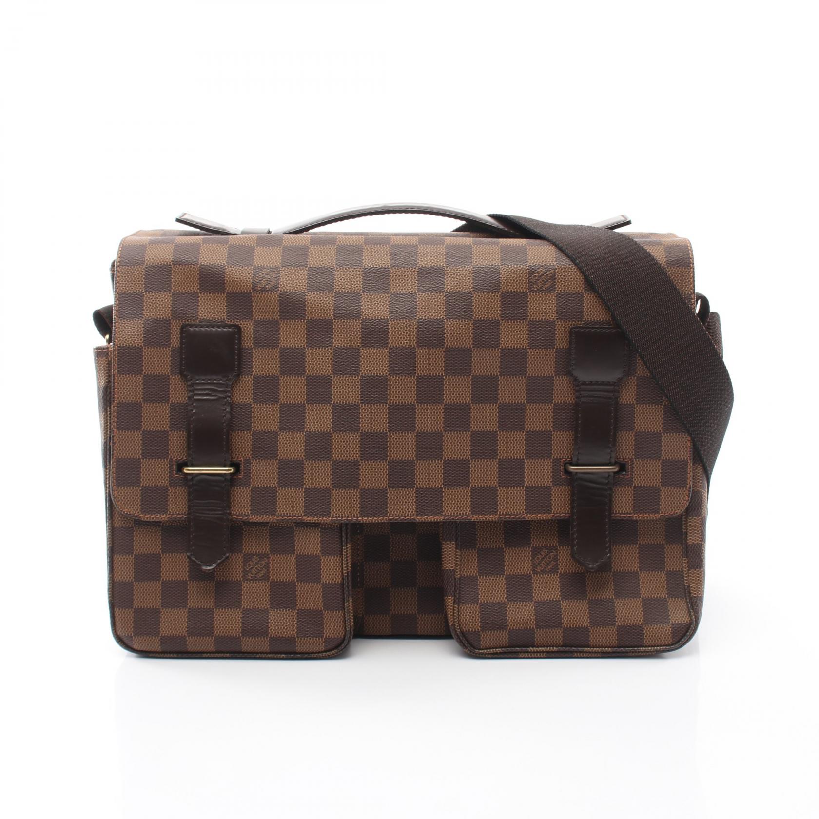 ≪10%OFFクーポン 7/19 20時～7/26 9:59≫ルイ・ヴィトン LOUIS VUITTON ブロードウェイ ショルダーバッグ バッグ PVCコーティングキャンバス レザー ダミエ メンズ レディース ブラウン系 N42270 【中古】｜Mike Museum