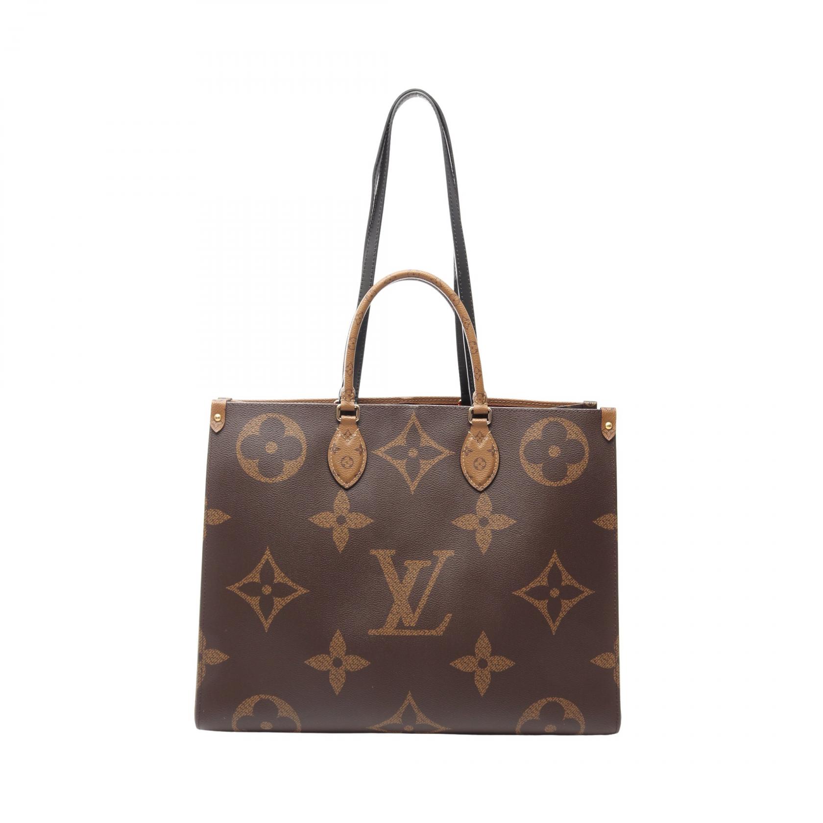 ≪10%OFFクーポン 7/19 20時～7/26 9:59≫ルイ・ヴィトン LOUIS VUITTON オンザゴーGM ショルダーバッグ バッグ PVCコーティングキャンバス レザー モノグラム・ジャイアントリバース レディース ブラウン系 M45320 【中古】｜Mike Museum