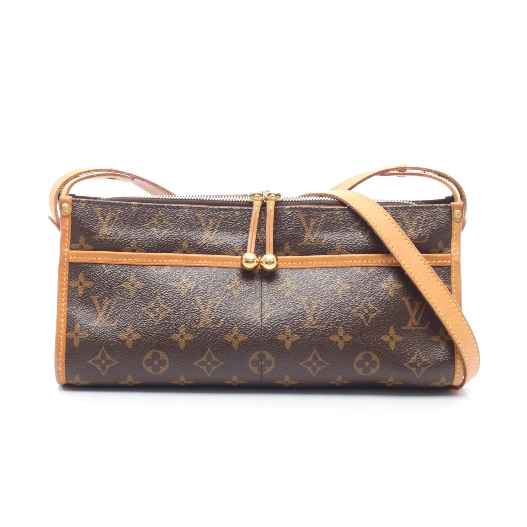 ≪10%OFFクーポン 7/19 20時~7/26 9:59≫ルイ・ヴィトン LOUIS VUITTON ポパンクール ロン ショルダーバッグ バッグ PVCコーティングキャンバス レザー モノグラム レディース ブラウン系 M40008 【中古】|Mike Museum