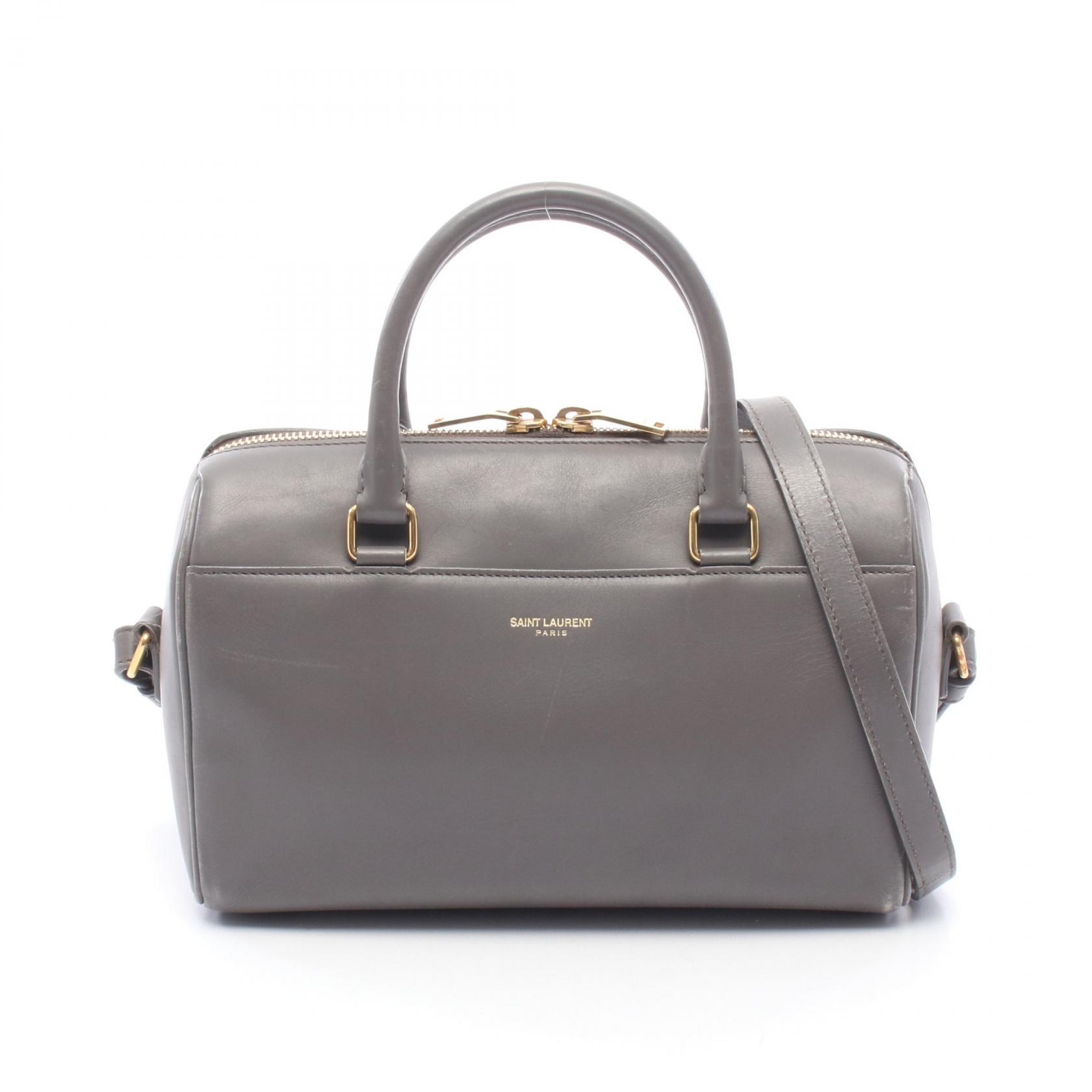 ≪10%OFFクーポン 7/19 20時~7/26 9:59≫サンローランパリ SAINT LAURENT PARIS ベイビーダッフル 2WAY ハンドバッグ バッグ レザー レディース グレー系 330958 【中古】|Mike Museum