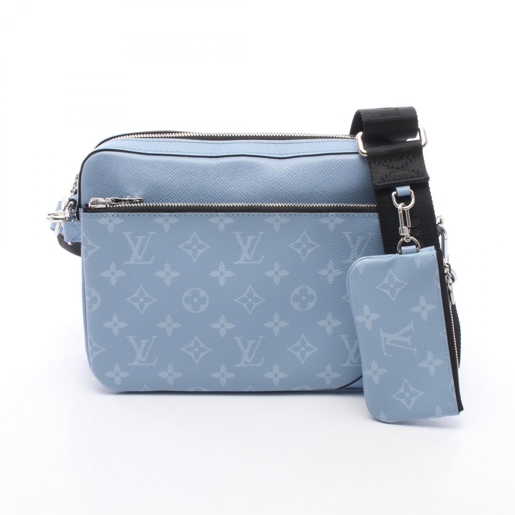 ルイ・ヴィトン LOUIS VUITTON トリオ メッセンジャー タイガラマ ショルダーバッグ バッグ PVCコーティングキャンバス レザー メンズ ブルー系 M14069 【中古】｜Mike Museum