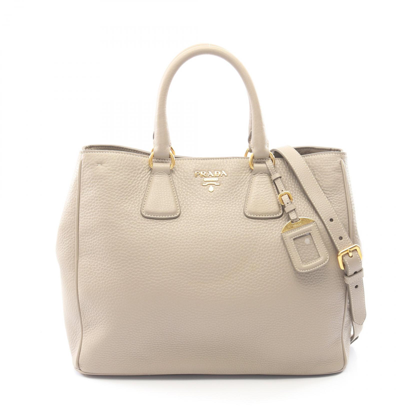 ≪10%OFFクーポン 7/19 20時～7/26 9:59≫プラダ PRADA VIT.DAINO 2WAY トートバッグ バッグ レザー レディース ベージュ系 【中古】｜Mike Museum
