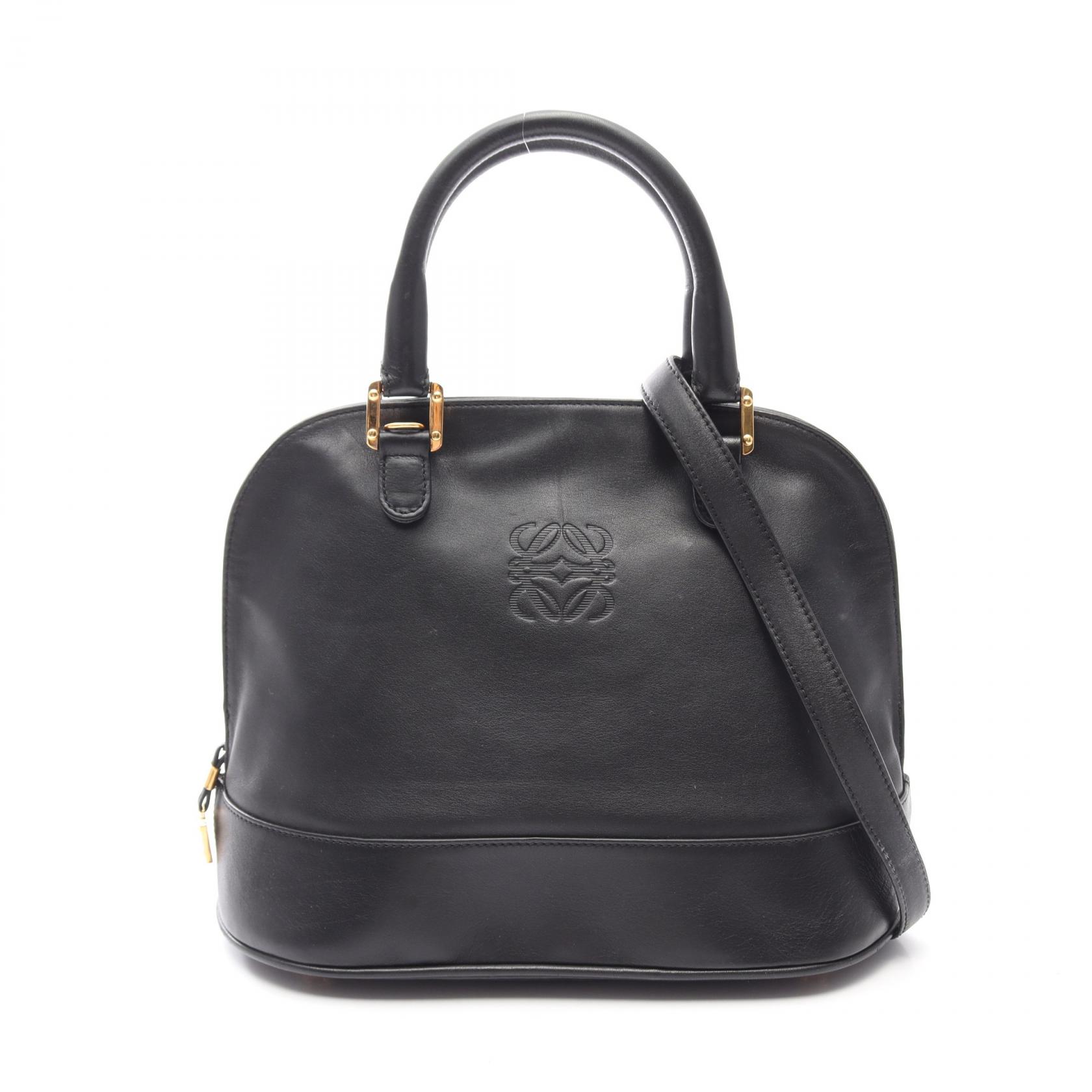 ≪10%OFFクーポン 7/19 20時～7/26 9:59≫ロエベ LOEWE アナグラム 2WAY ハンドバッグ バッグ レザー レディース ブラック系 【中古】｜Mike Museum