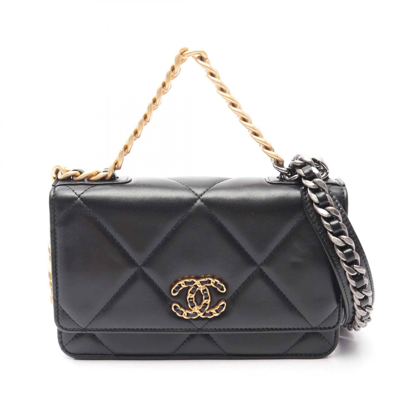 ≪10%OFFクーポン 7/19 20時~7/26 9:59≫シャネル CHANEL 19 ディズヌフ マトラッセ コンビ金具 2WAY ショルダーバッグ バッグ ラムスキン(羊革) レディース ブラック系 AP0957 【中古】|Mike Museum