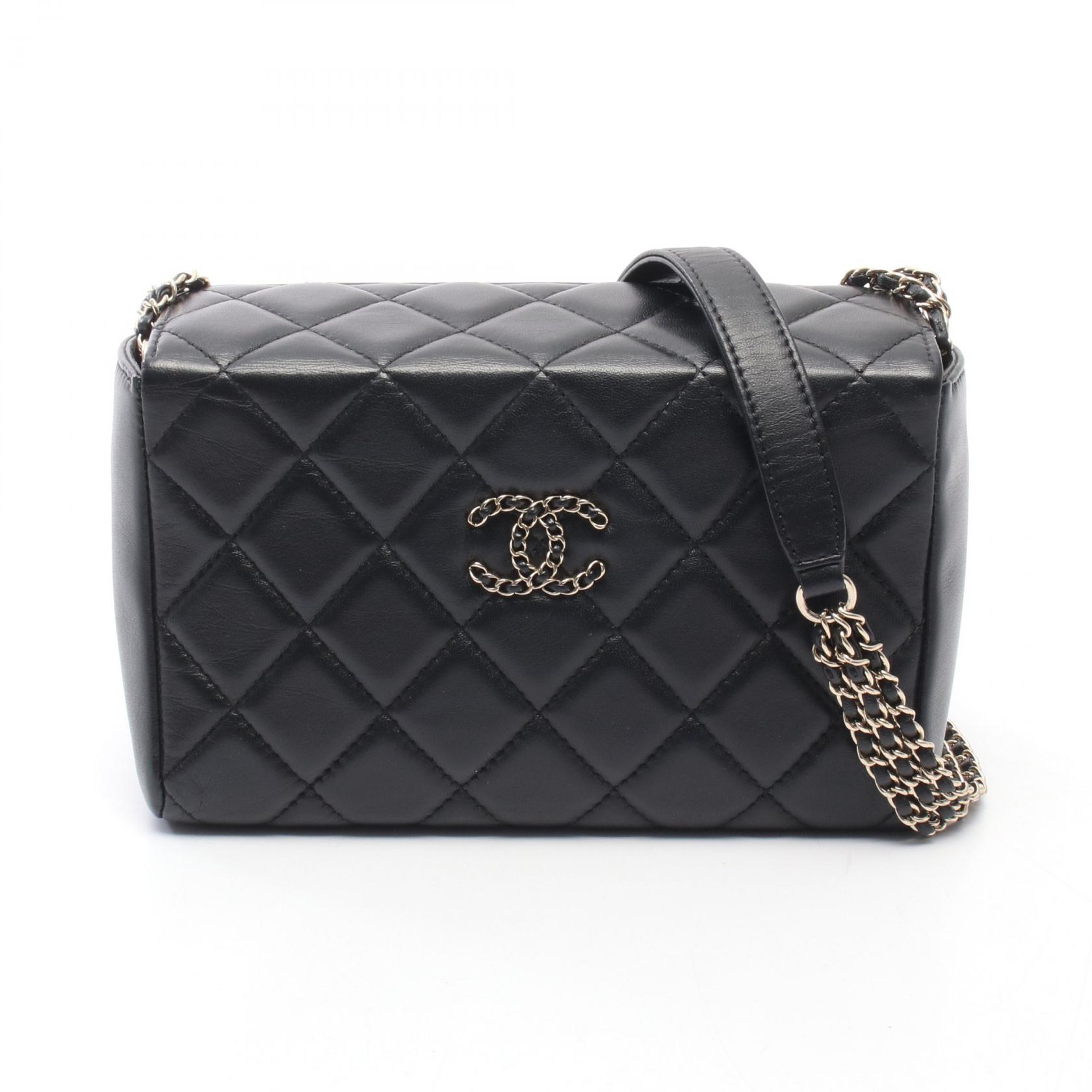 ≪10%OFFクーポン 7/19 20時~7/26 9:59≫シャネル CHANEL マトラッセ ボックス チェーンショルダー ショルダーバッグ バッグ ラムスキン(羊革) レディース ブラック系 AS3057 【中古】|Mike Museum