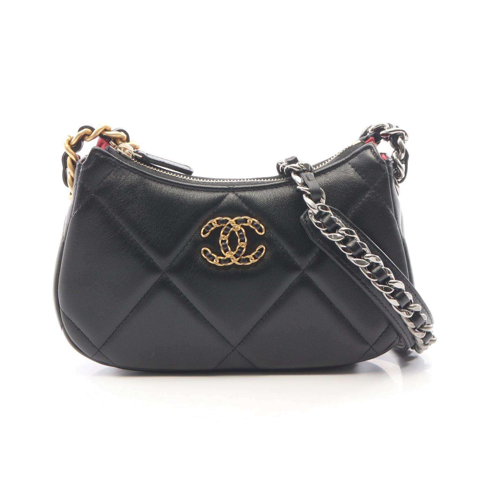 ≪10%OFFクーポン 7/19 20時~7/26 9:59≫シャネル CHANEL シャネル19 マトラッセ スモール ホーボー コンビ金具 ショルダーバッグ バッグ ラムスキン(羊革) レディース ブラック系 AP3676 【中古】|Mike Museum