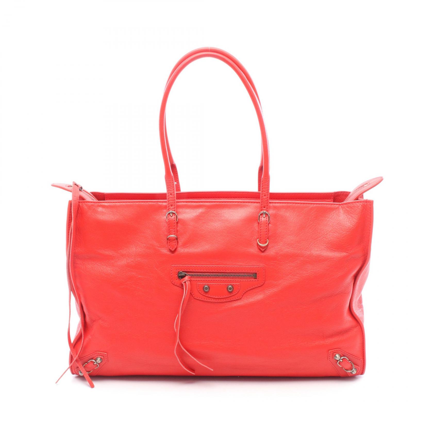 ≪10%OFFクーポン 7/19 20時～7/26 9:59≫バレンシアガ BALENCIAGA ペーパー オフィスジップ トートバッグ バッグ レザー レディース レッド系 327771 【中古】｜Mike Museum