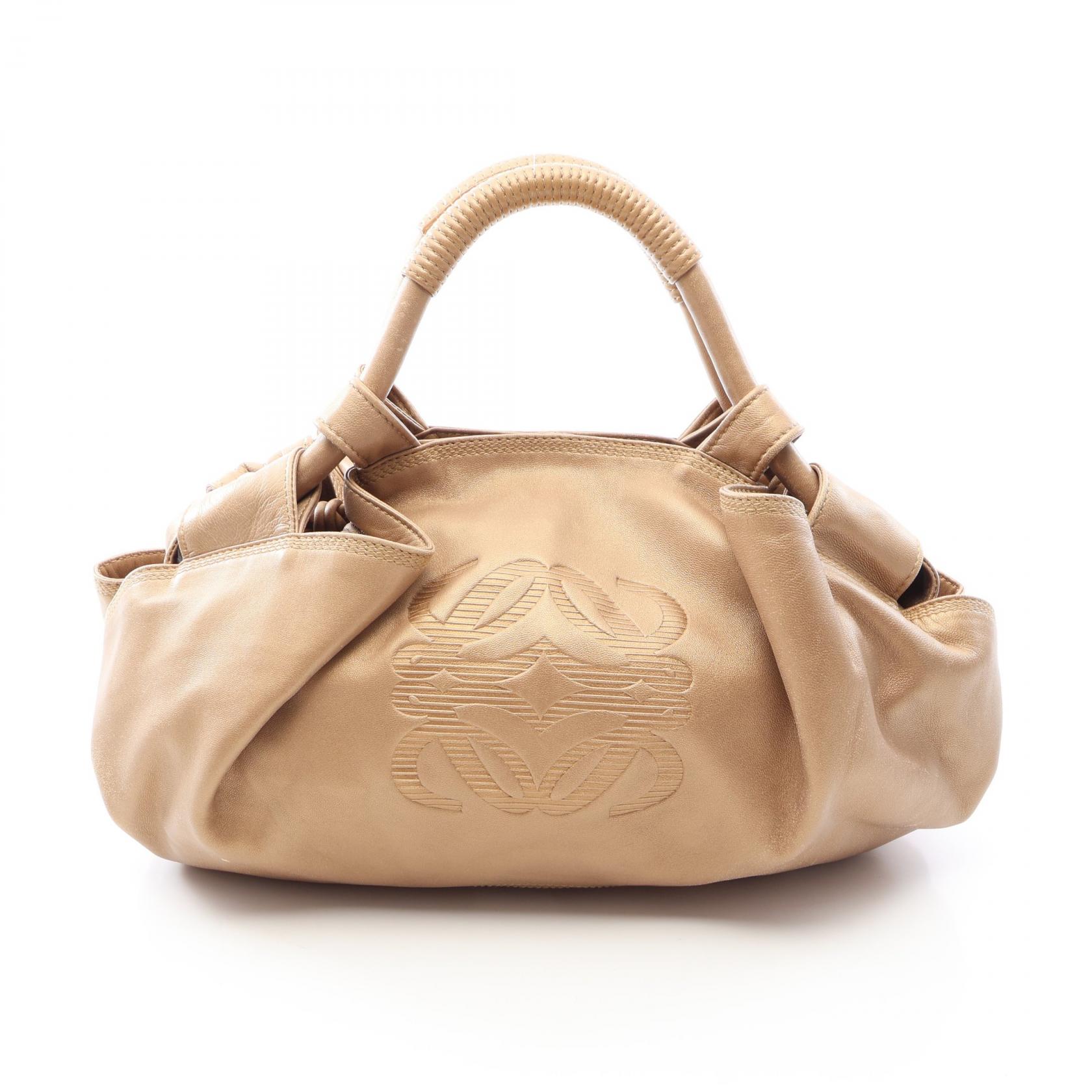 ≪10%OFFクーポン 7/19 20時~7/26 9:59≫ロエベ LOEWE ナッパアイレ ハンドバッグ バッグ レザー レディース ゴールド系 【中古】|Mike Museum