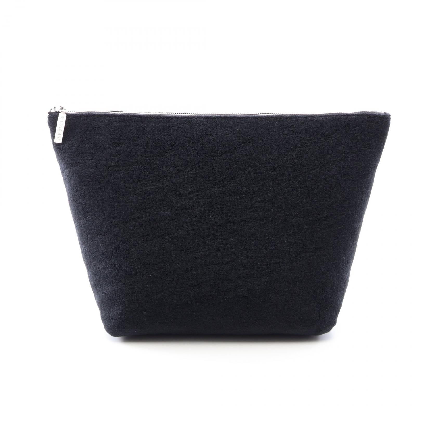 ≪10%OFFクーポン 7/19 20時～7/26 9:59≫バレンシアガ BALENCIAGA BBモノグラム ポーチ セカンドバッグ クラッチバッグ バッグ パイル メンズ レディース ブラック系 【中古】｜Mike Museum