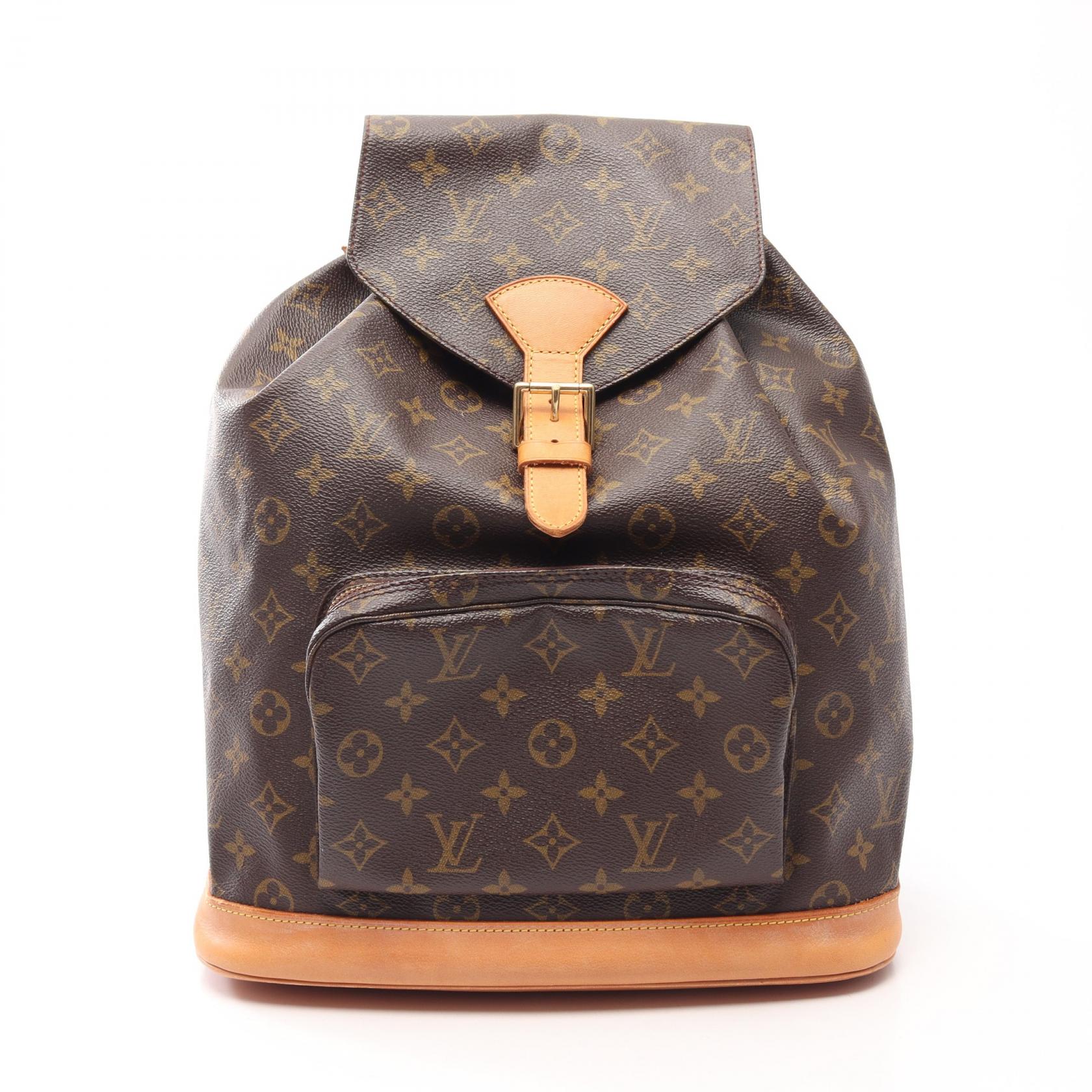 ≪10%OFFクーポン 7/19 20時~7/26 9:59≫ルイ・ヴィトン LOUIS VUITTON モンスリGM モノグラム リュックサック バックパック バッグ PVCコーティングキャンバス レザー レディース ブラウン系 M51135 【中古】|Mike Museum