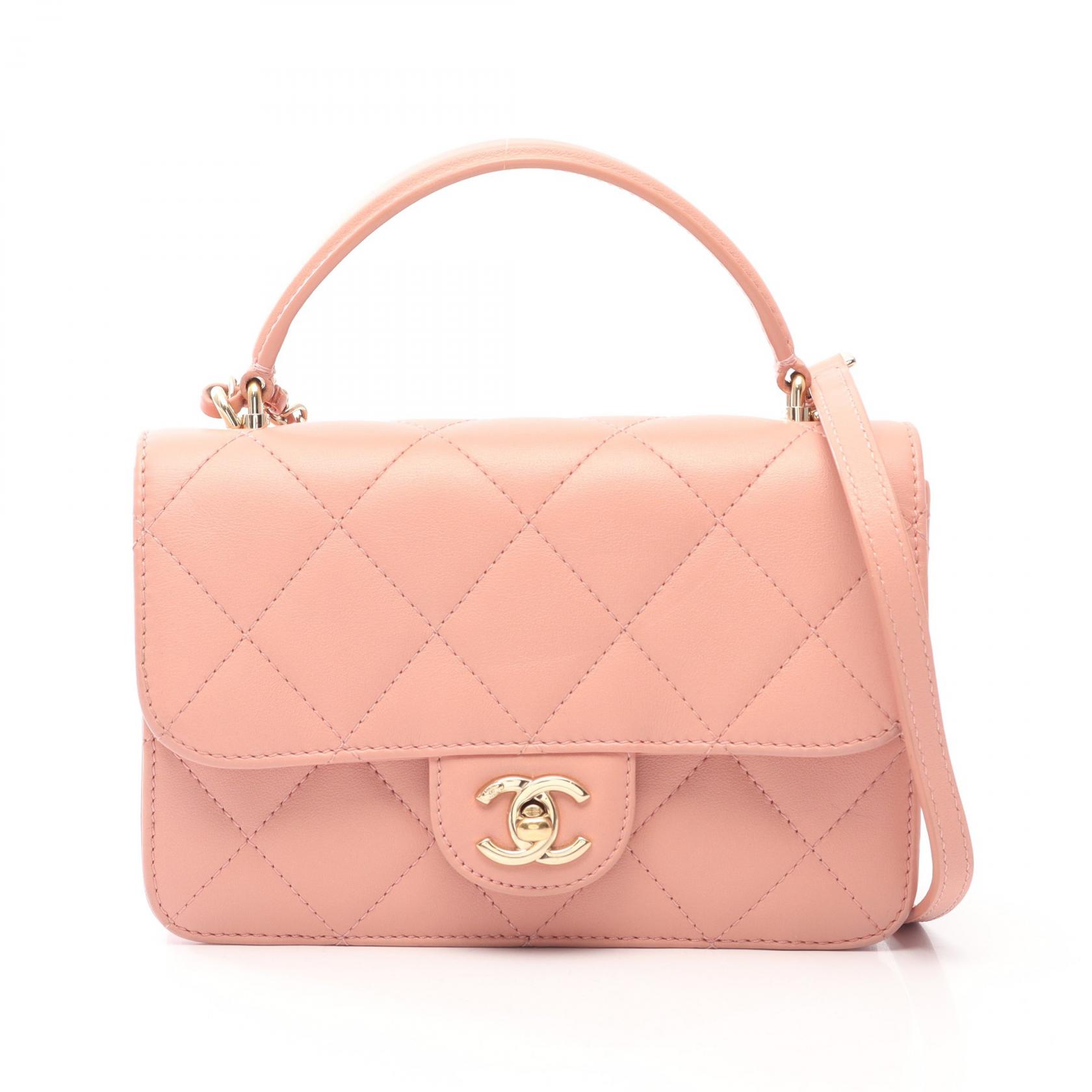 ≪10%OFFクーポン 7/19 20時~7/26 9:59≫シャネル CHANEL マトラッセ トップハンドル 2WAY ショルダーバッグ バッグ レザー レディース ピンク系 【中古】|Mike Museum