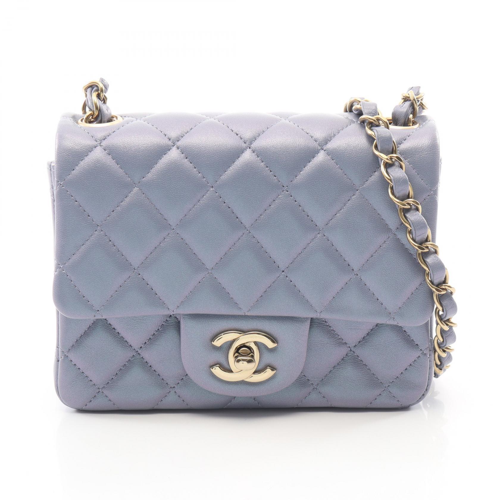 ≪10%OFFクーポン 7/19 20時~7/26 9:59≫シャネル CHANEL ミニマトラッセ メタリック ショルダーバッグ バッグ ラムスキン(羊革) レディース ブルー系 【中古】|Mike Museum