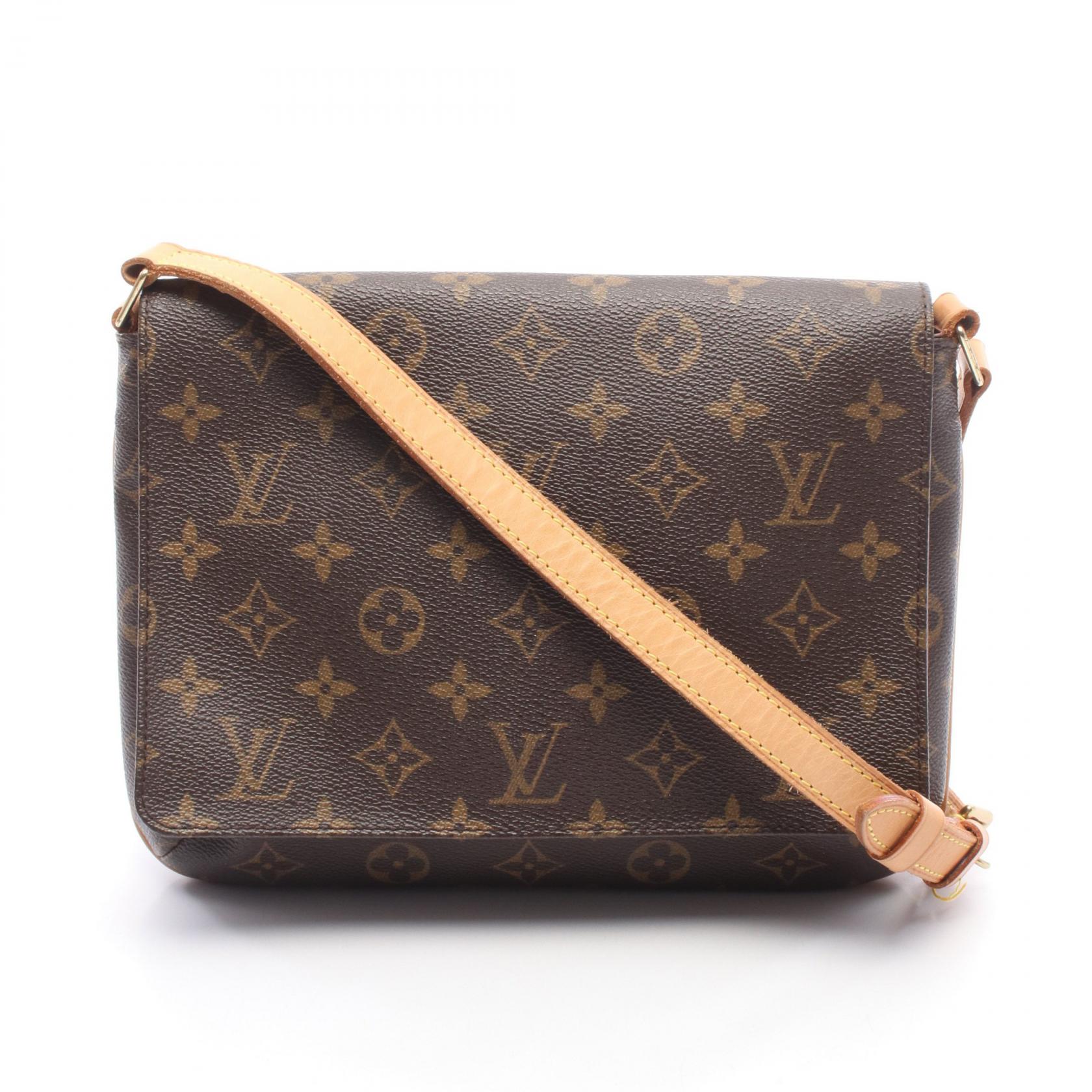 ≪10%OFFクーポン 7/19 20時～7/26 9:59≫ルイ・ヴィトン LOUIS VUITTON ミュゼットタンゴ ロングストラップ モノグラム ショルダーバッグ バッグ PVCコーティングキャンバス レザー レディース ブラウン系 M51388 【中古】｜Mike Museum