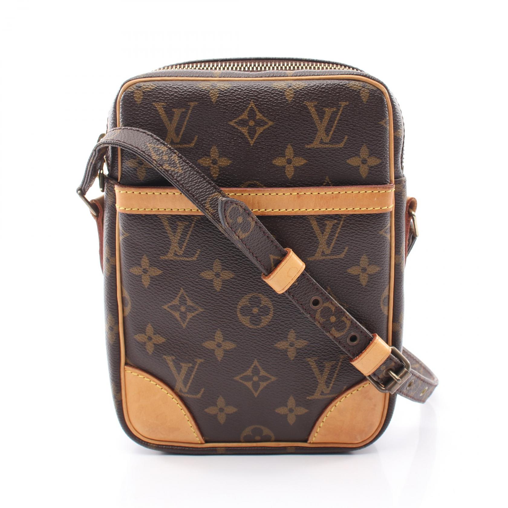 ≪10%OFFクーポン 7/19 20時～7/26 9:59≫ルイ・ヴィトン LOUIS VUITTON ダヌーブ ショルダーバッグ バッグ PVCコーティングキャンバス レザー モノグラム レディース ブラウン系 M45266 【中古】｜Mike Museum