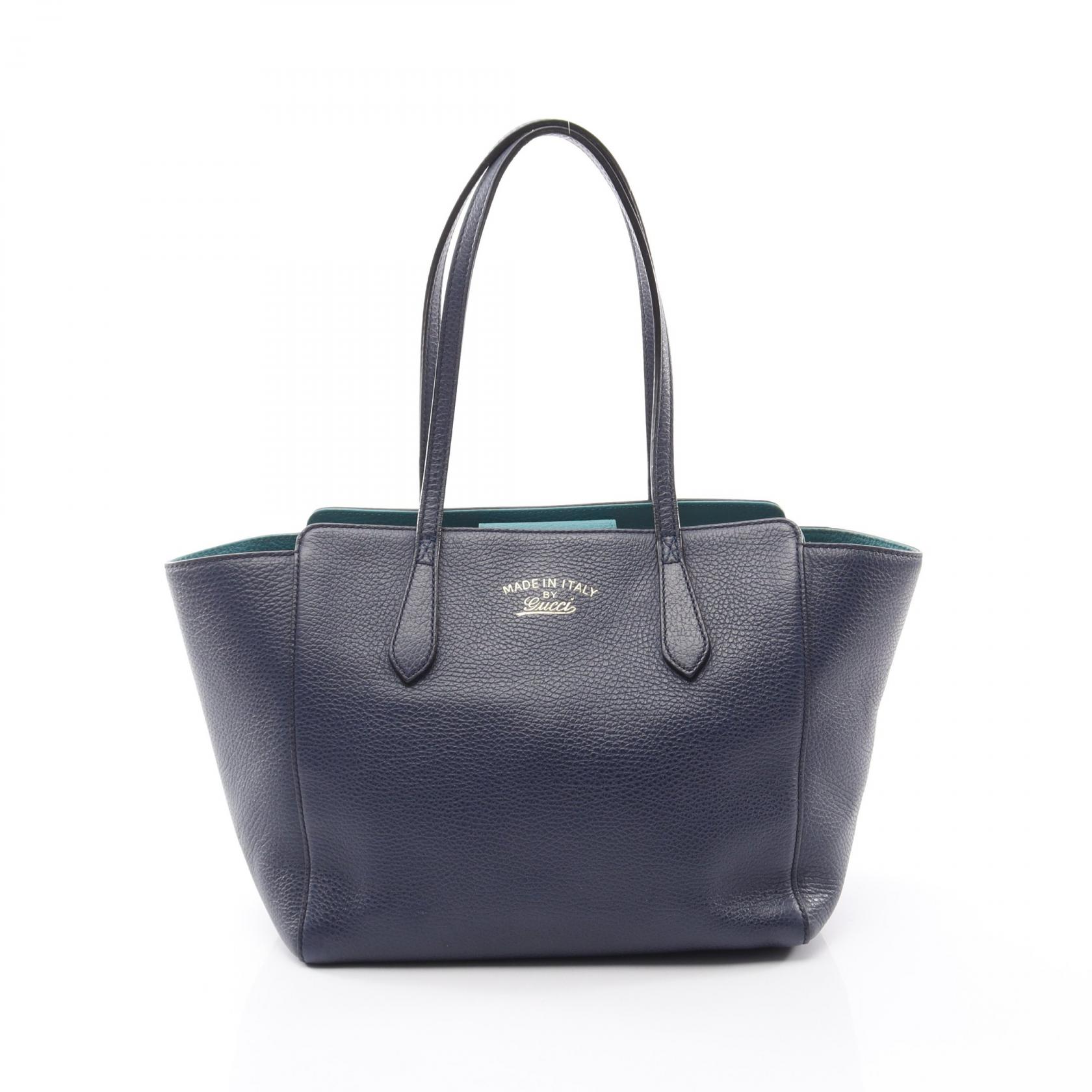 ≪10%OFFクーポン 7/19 20時~7/26 9:59≫グッチ GUCCI スウィング トートバッグ バッグ レザー レディース ネイビー系 354408 【中古】|Mike Museum