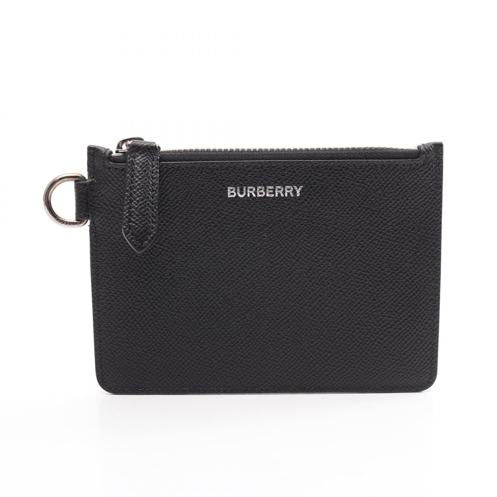 ≪千円OFFクーポン 7/19 20時～7/26 9:59≫バーバリー BURBERRY カードケース コインケース 財布 レザー メンズ レディース ブラック系 【中古】｜Mike Museum