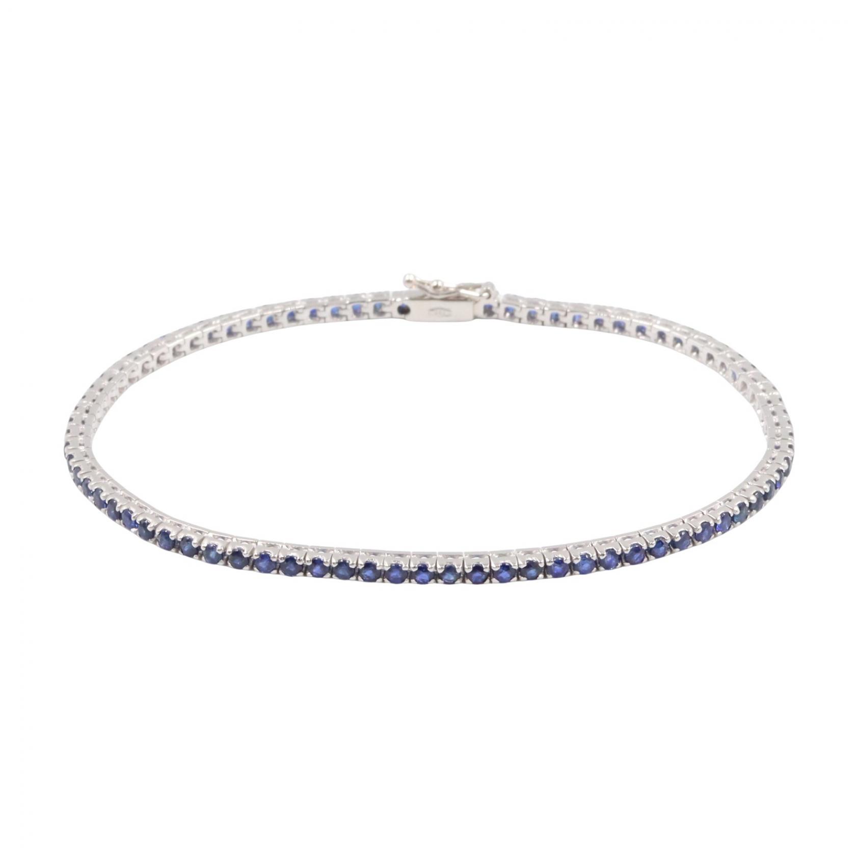 ジュエリー JEWELRY サファイア ブレスレット ブレスレット アクセサリー K18WG（ホワイトゴールド） サファイア レディース シルバー系 / ブルー系 ｻﾌｧｲｱ 8.5g 【中古】｜Mike Museum