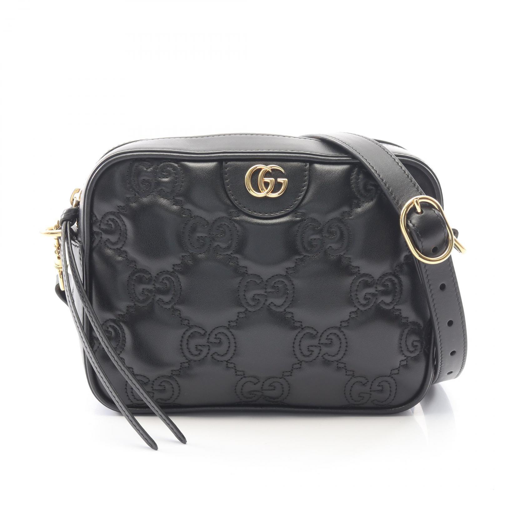 ≪10%OFFクーポン 7/19 20時～7/26 9:59≫グッチ GUCCI GGマトラッセ スモール ショルダーバッグ バッグ レザー レディース ブラック系 702234 【中古】｜Mike Museum