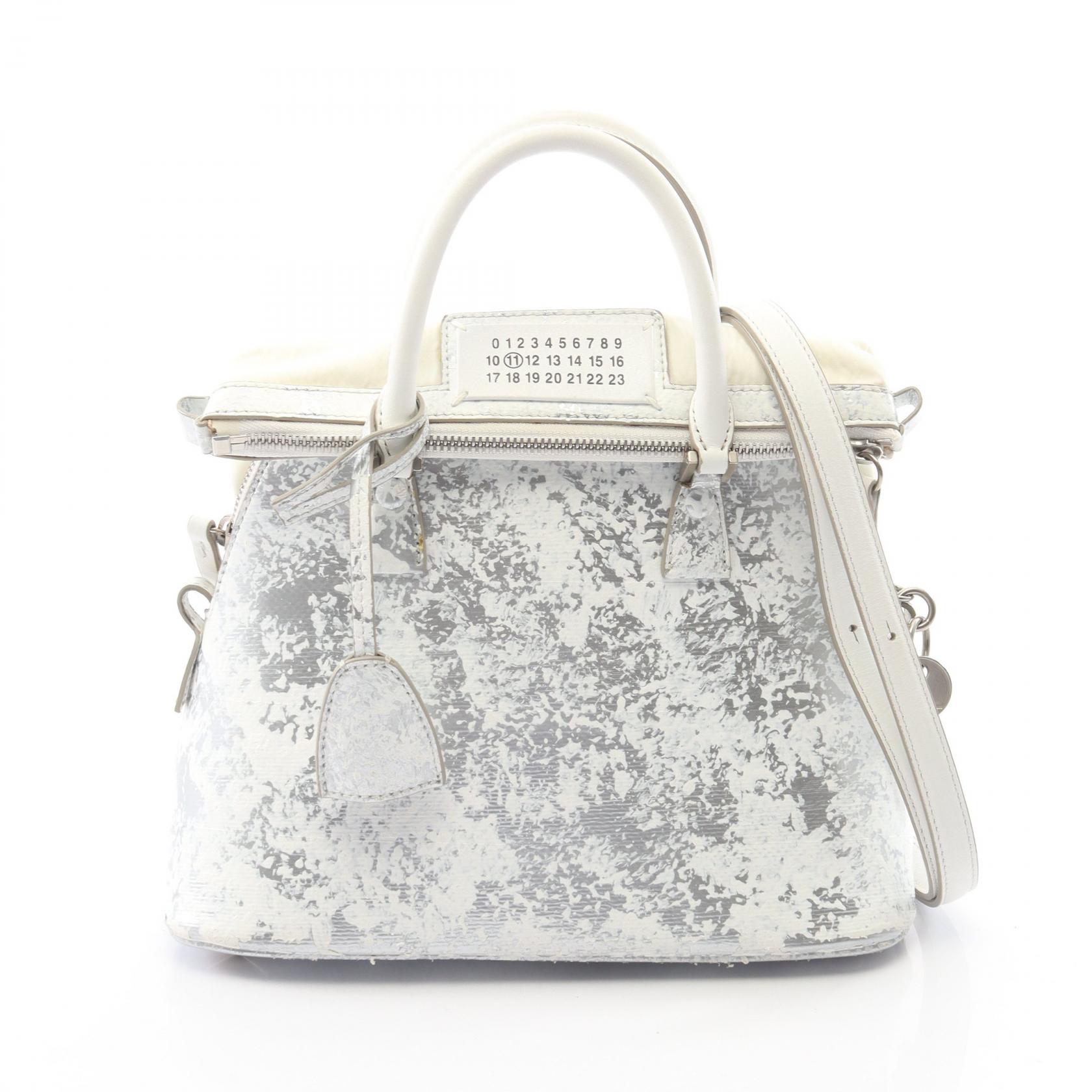 メゾンマルジェラ11 Maison Margiela 11 5AC ミニバッグ 2WAY ハンドバッグ バッグ レザー レディース シルバー系 / ホワイト系 S56WD0024 【中古】｜Mike Museum