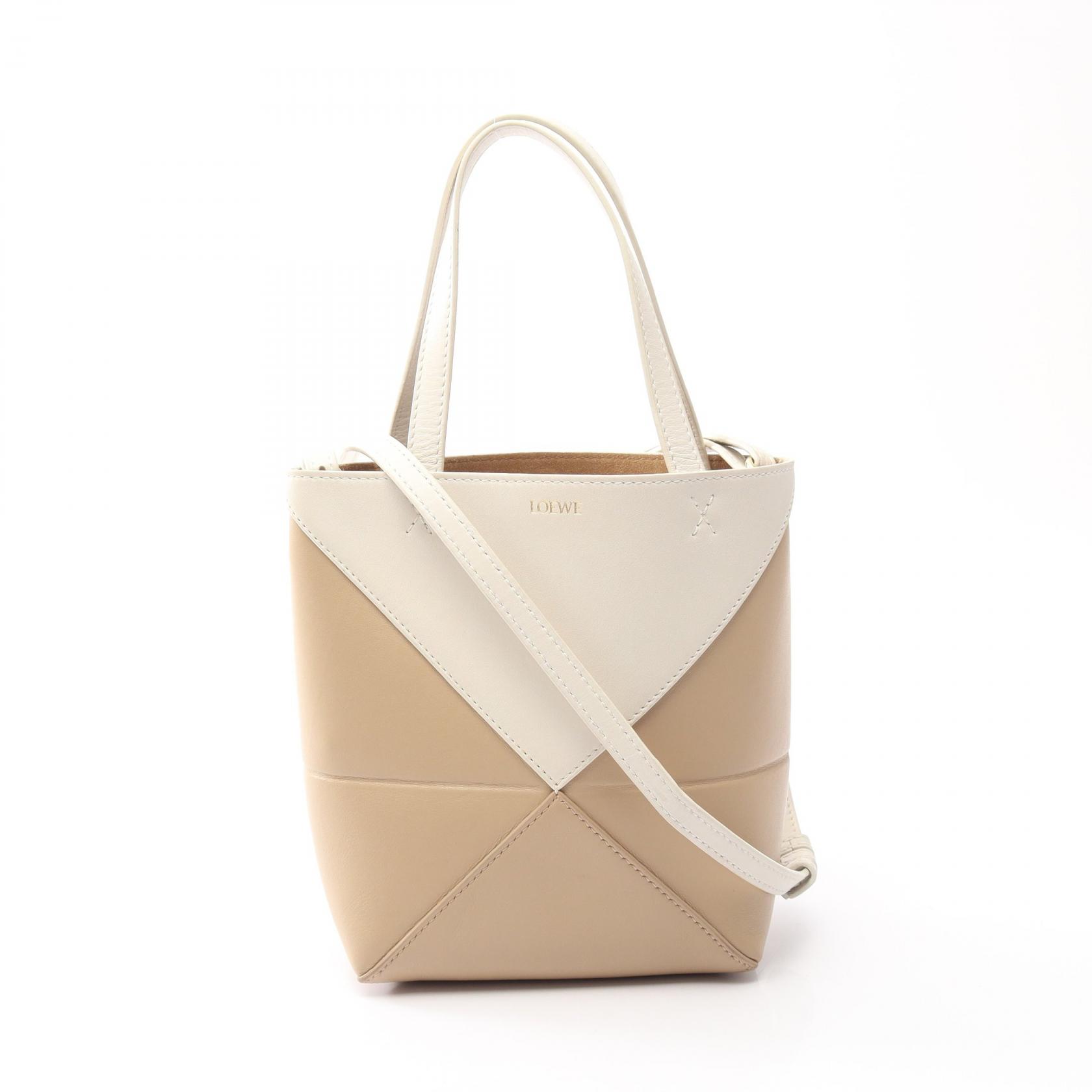 ロエベ LOEWE パズルフォルド ミニ 2WAY ハンドバッグ バッグ レザー レディース ベージュ系 / アイボリー系 【中古】|Mike Museum