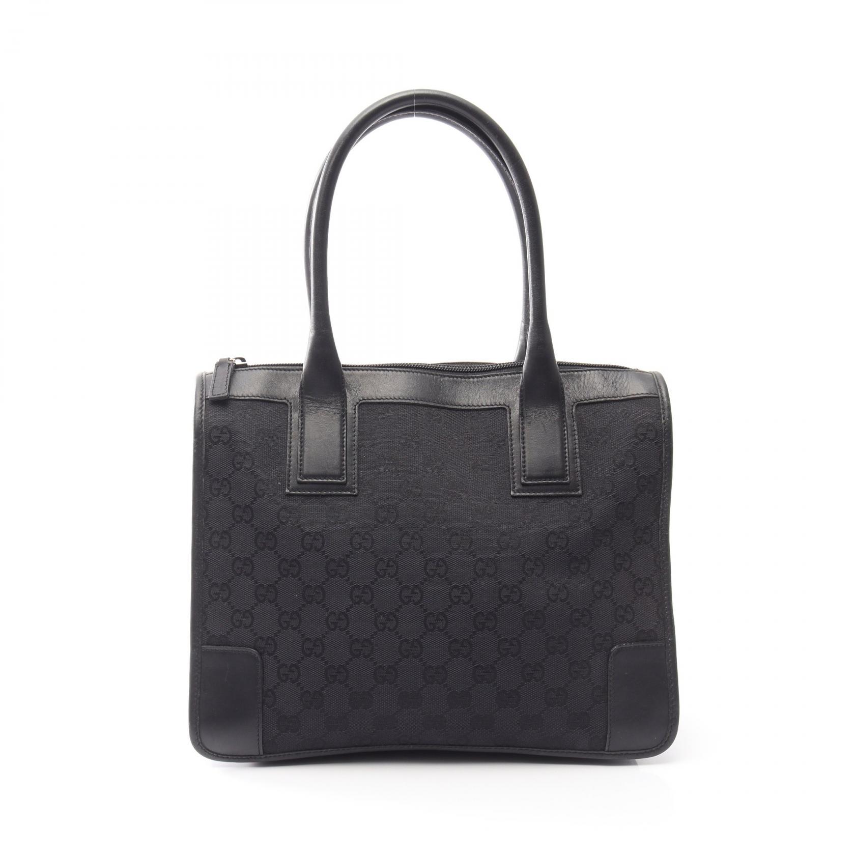 ≪10%OFFクーポン 7/19 20時～7/26 9:59≫グッチ GUCCI GGキャンバス トートバッグ バッグ キャンバス レザー レディース ブラック系 000･0855 【中古】｜Mike Museum