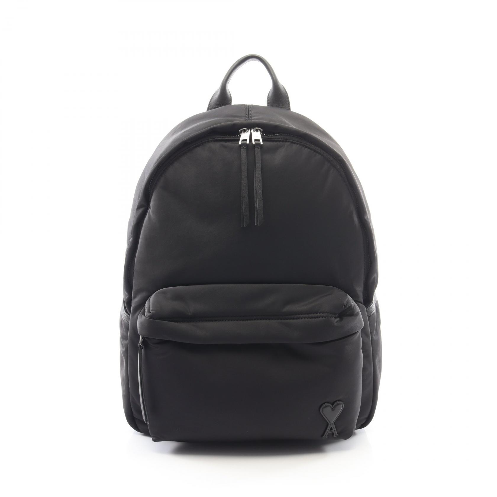 ≪10%OFFクーポン 7/19 20時～7/26 9:59≫アミ AMI Marcel リュックサック バックパック バッグ レザー ナイロンキャンバス レディース ブラック系 ULL728AW0001001 【新品】｜Mike Museum