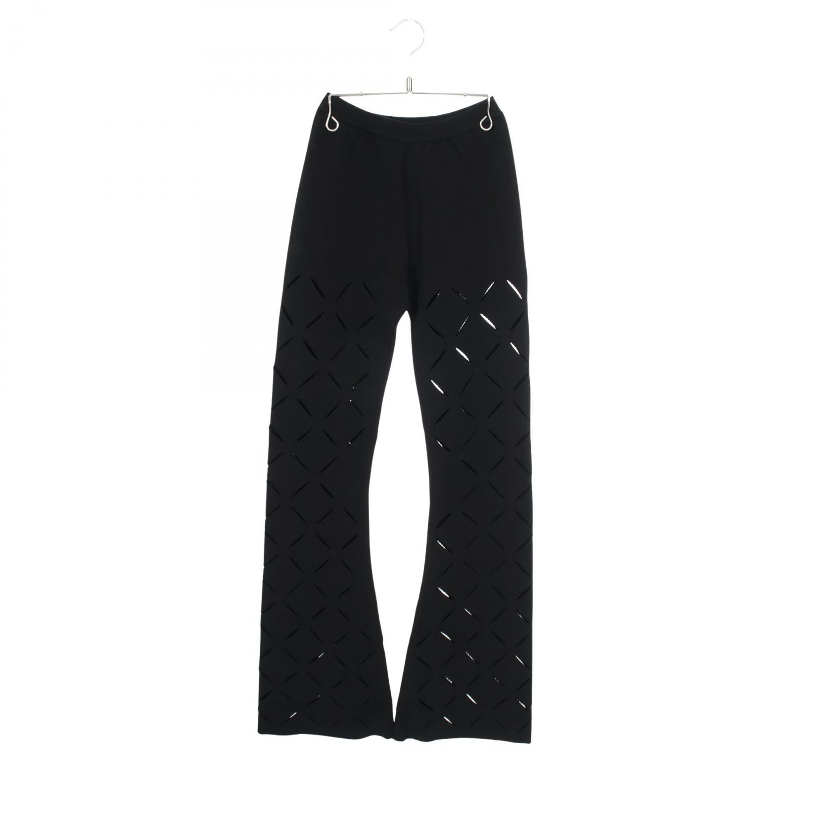 ≪10%OFFクーポン 7/19 20時~7/26 9:59≫ヴェルサーチ VERSACE カットアウトデザイン パンツ 衣料品 ボトムス レーヨン レディース ブラック系 【中古】|Mike Museum