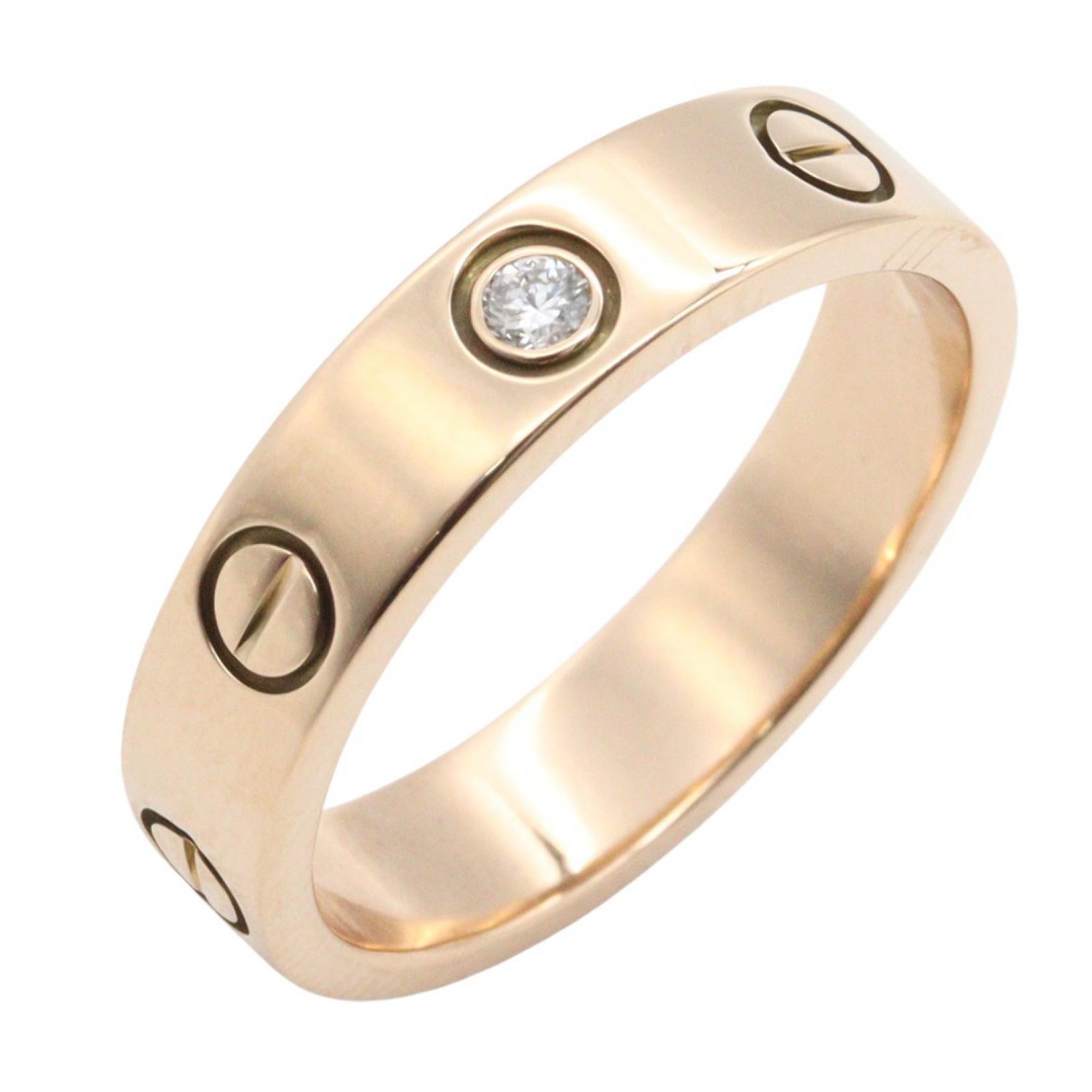 カルティエ CARTIER ミニラブリング 1PD リング・指輪 ジュエリー K18PG（ピンクゴールド） ダイヤモンド レディース ゴールド系 / クリア系 B4050700 【中古】｜Mike Museum