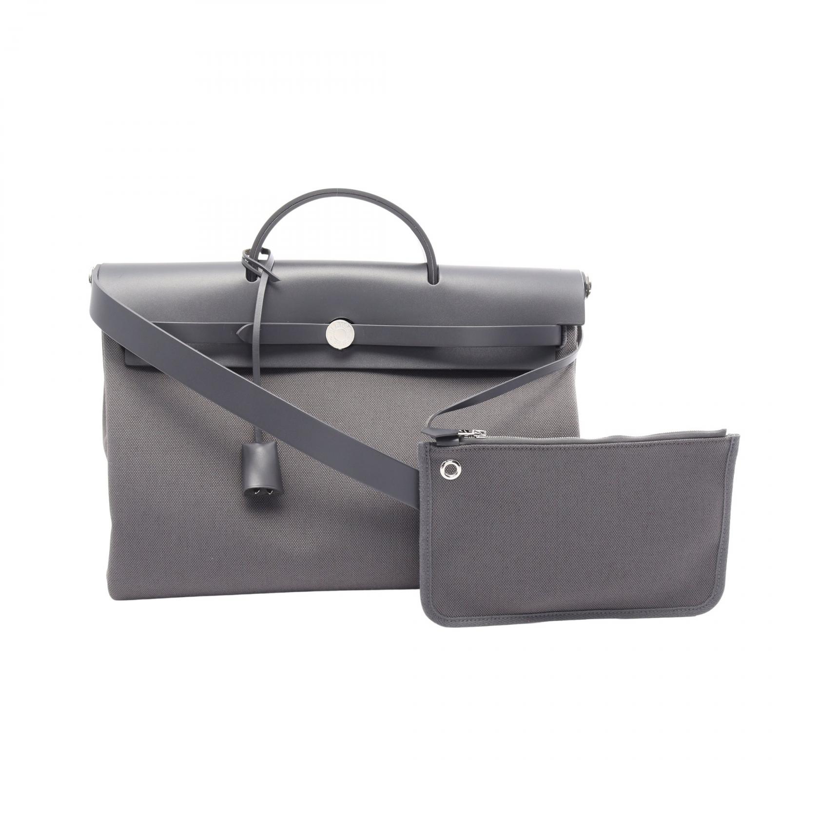 エルメス HERMES エールバッグジップ メッセンジャー39 2WAY ハンドバッグ バッグ ヴァッシュハンター / トワルミリタリー ヴァッシュハンター レディース グレー系 【中古】｜Mike Museum