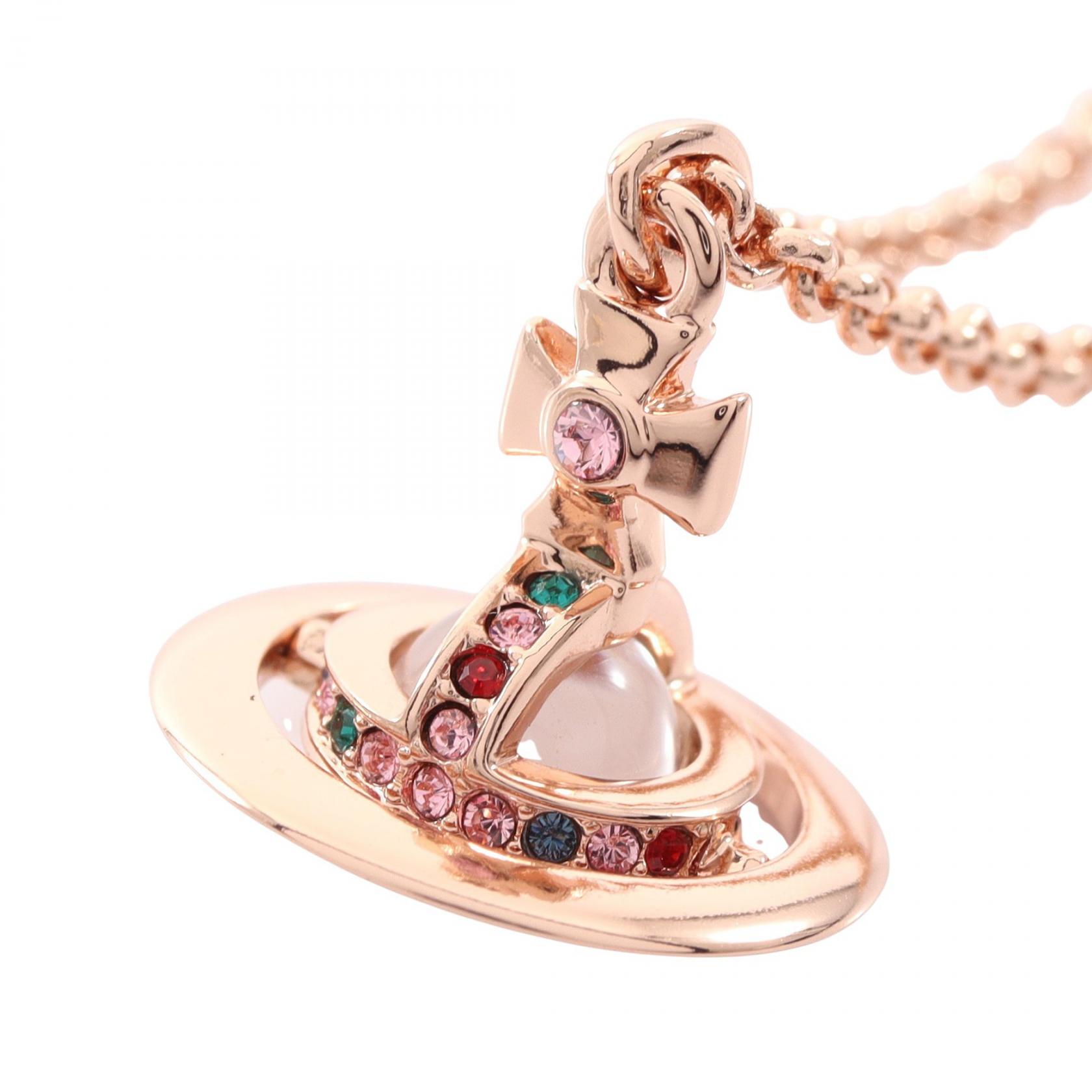 ≪2千円OFFクーポン 7/19 20時～7/26 9:59≫ヴィヴィアンウエストウッド Vivienne Westwood NEW PETITE ORB PENDANT ネックレス ジュエリー GP（ゴールドメッキ） クリスタル / ラインストーン レディース ゴールド系 / クリア系 / マルチカラー 63020098G002 【新品】｜Mike Museum