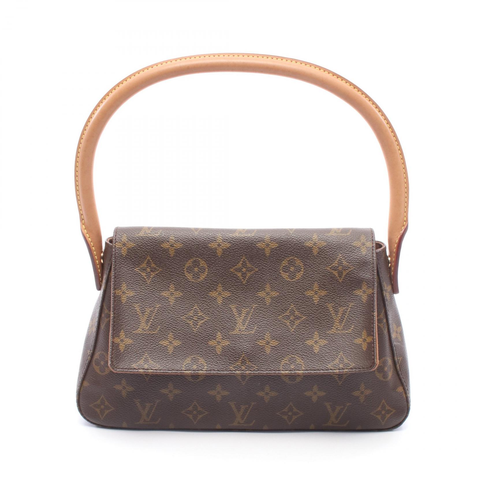 ≪10%OFFクーポン 7/19 20時~7/26 9:59≫ルイ・ヴィトン LOUIS VUITTON ミニルーピング ハンドバッグ バッグ PVCコーティングキャンバス レザー モノグラム レディース ブラウン系 M51147 【中古】|Mike Museum